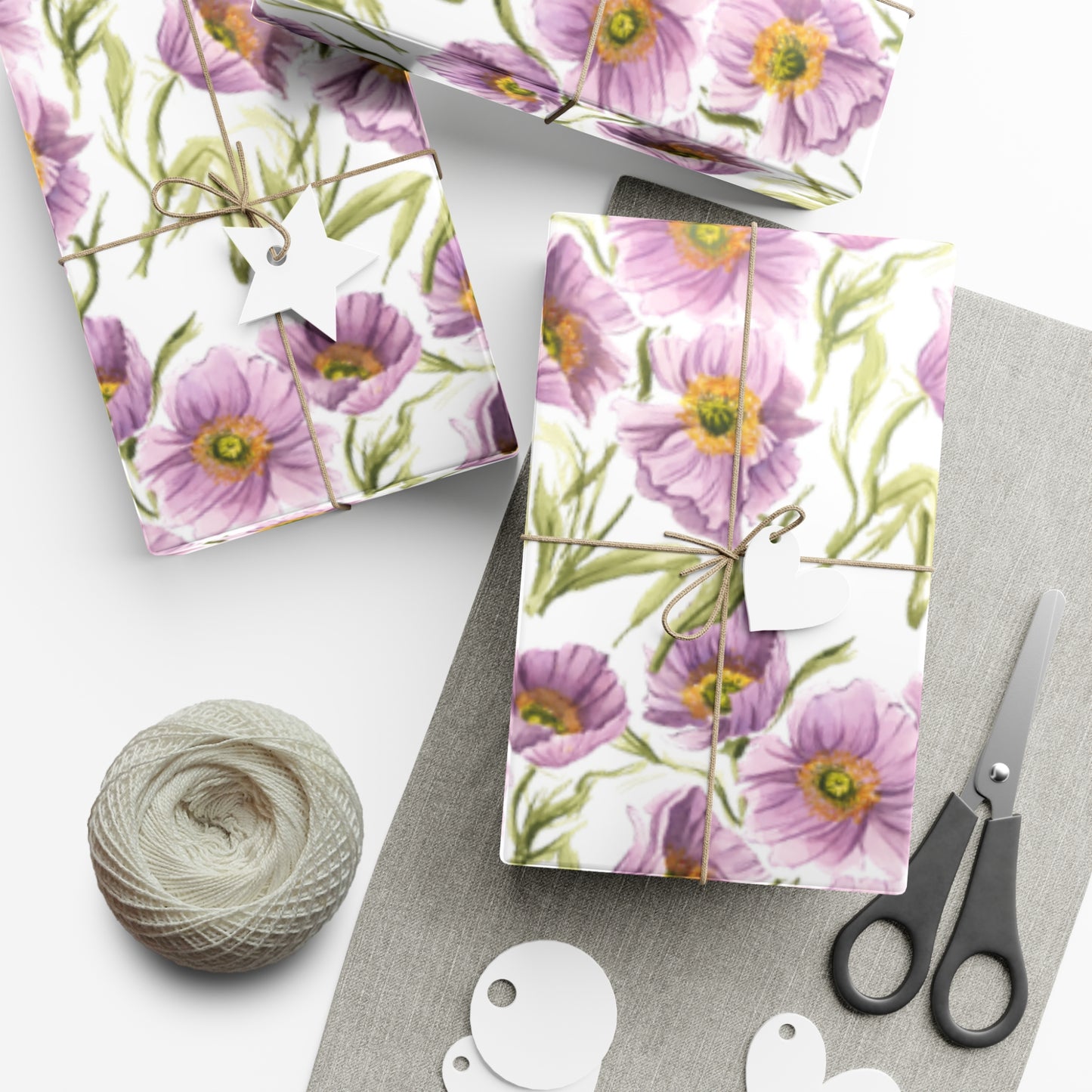 Gift Wrap Papers - Lilac Poppies Wrapping Paper