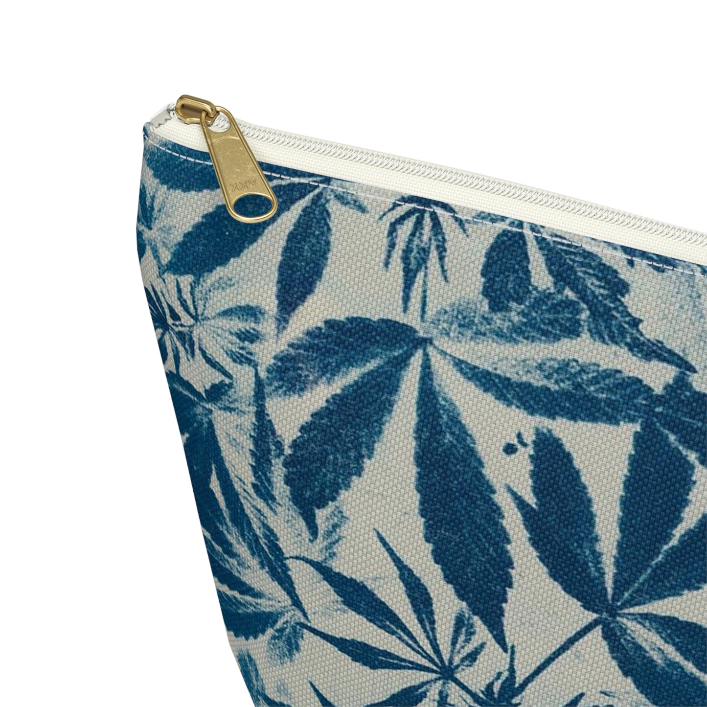 Roomy Accessory Pouch - Cyanotype on Ivory Print