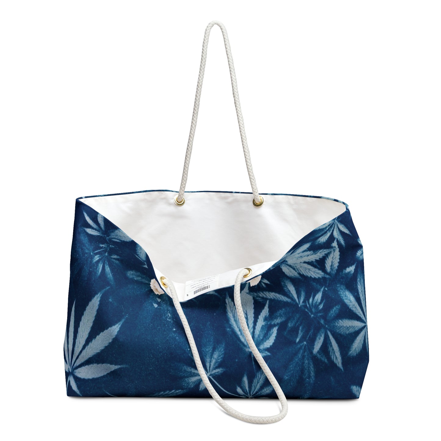 Oversized Weekender Bag - Cannabis Field Cyanotype Print 1