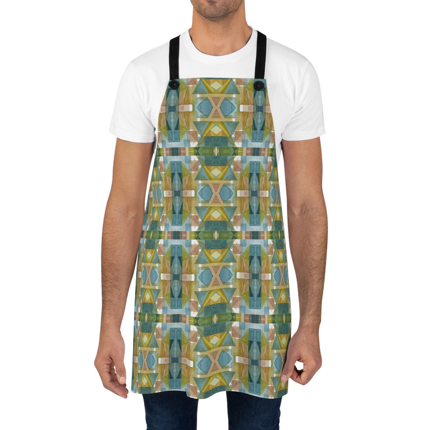 Apron - Painterly Plaid, Cool Colors