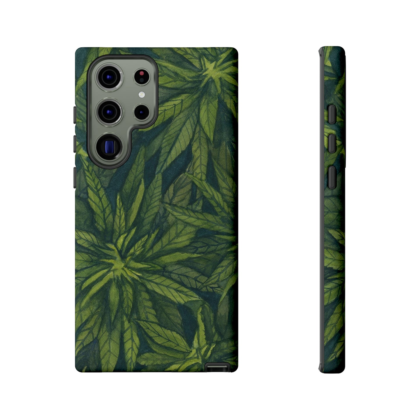 Tough Cell Phone Cases - Watercolor Cannabis Field