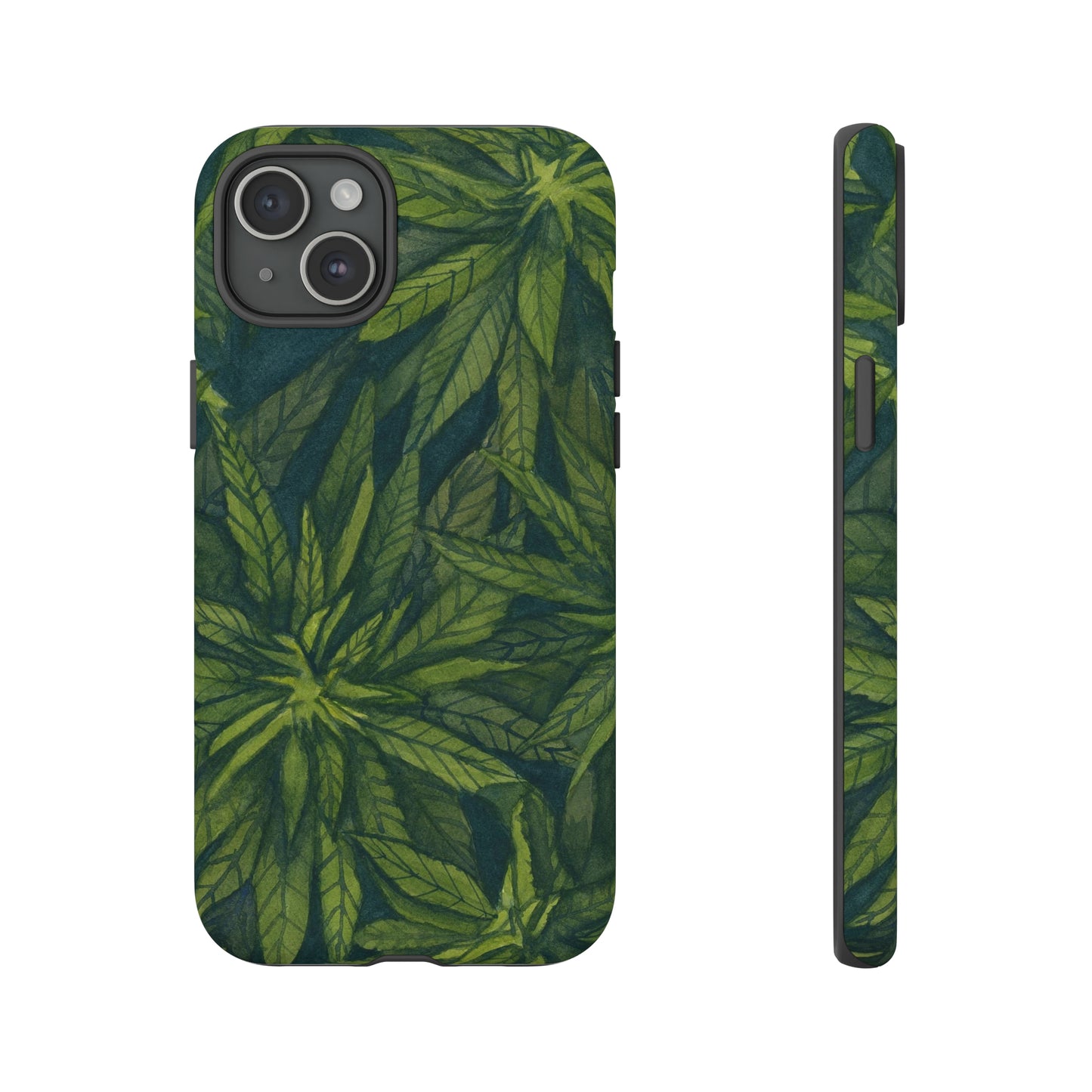 Tough Cell Phone Cases - Watercolor Cannabis Field