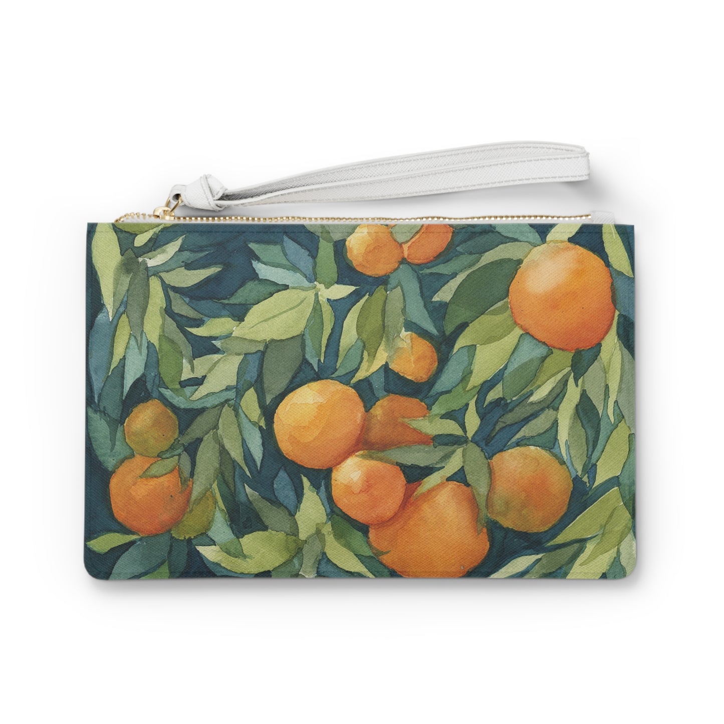 Vegan Leather Clutch Bag - Orange Grove