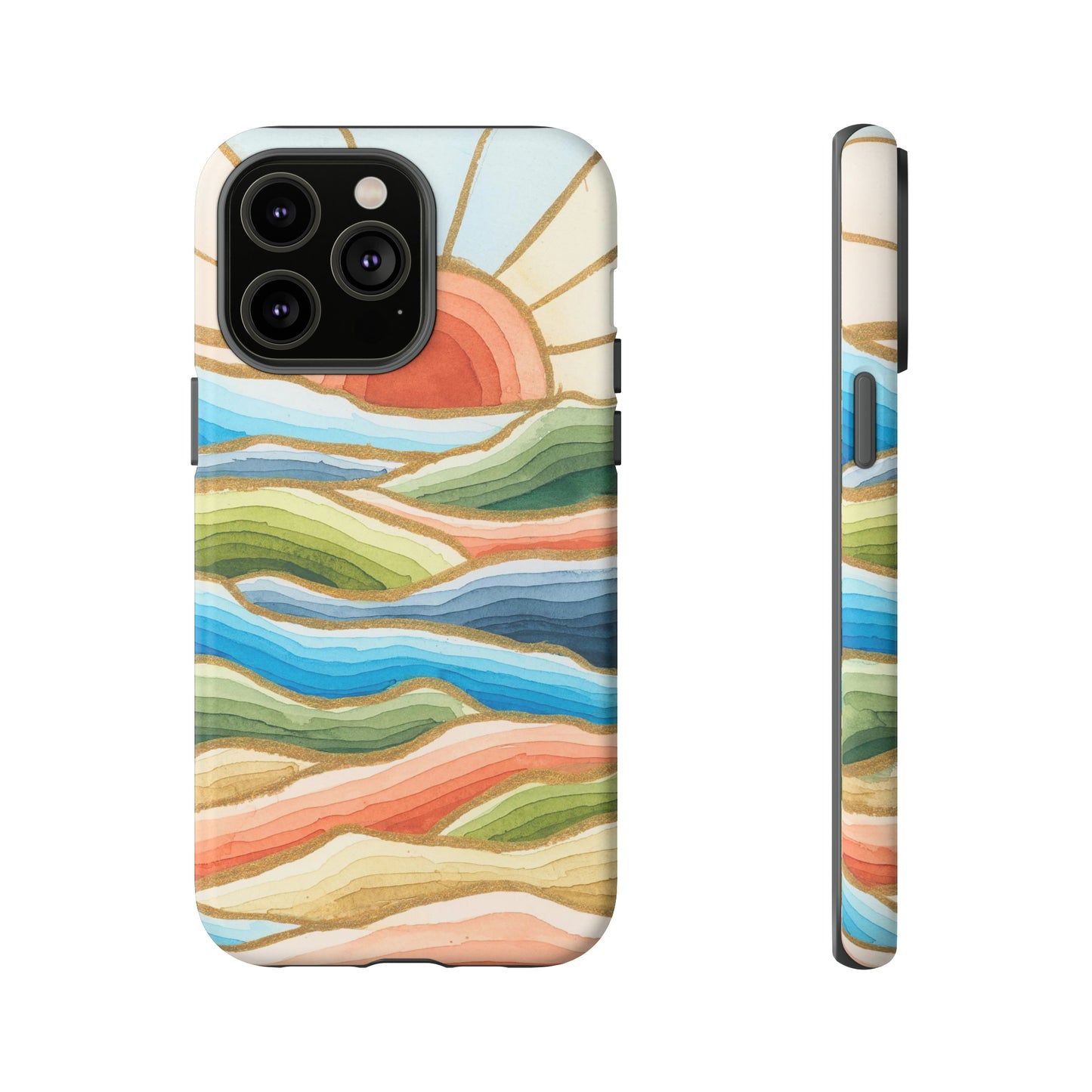 Tough Cell Phone Cases - Red Twilight Landscape