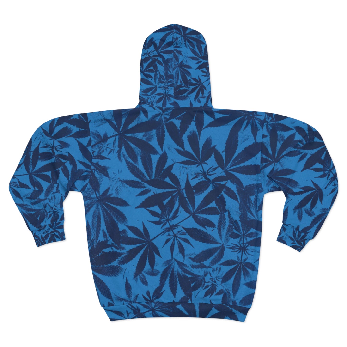 Unisex Zip Hoodie - Cyanotype on Bright Blue Print