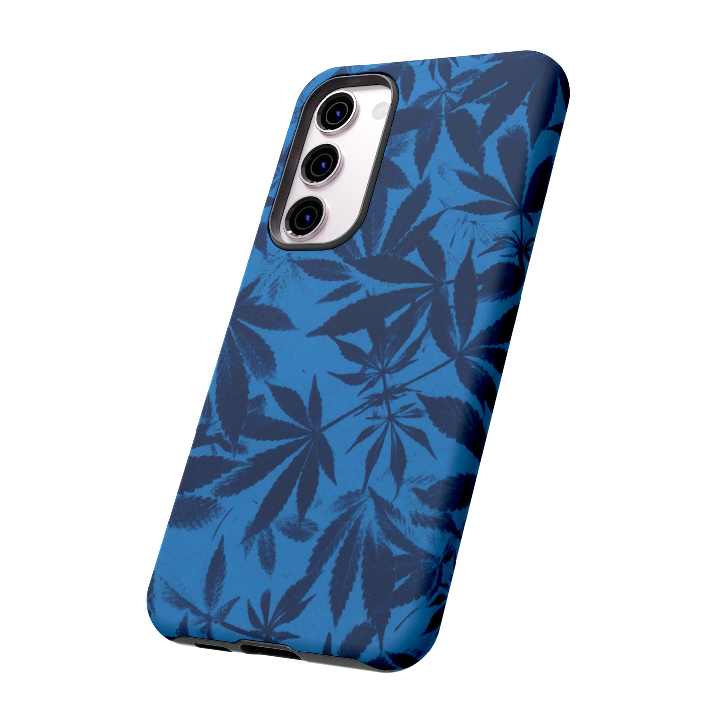 Tough Cell Phone Cases - Cyanotype on Bright Blue Print