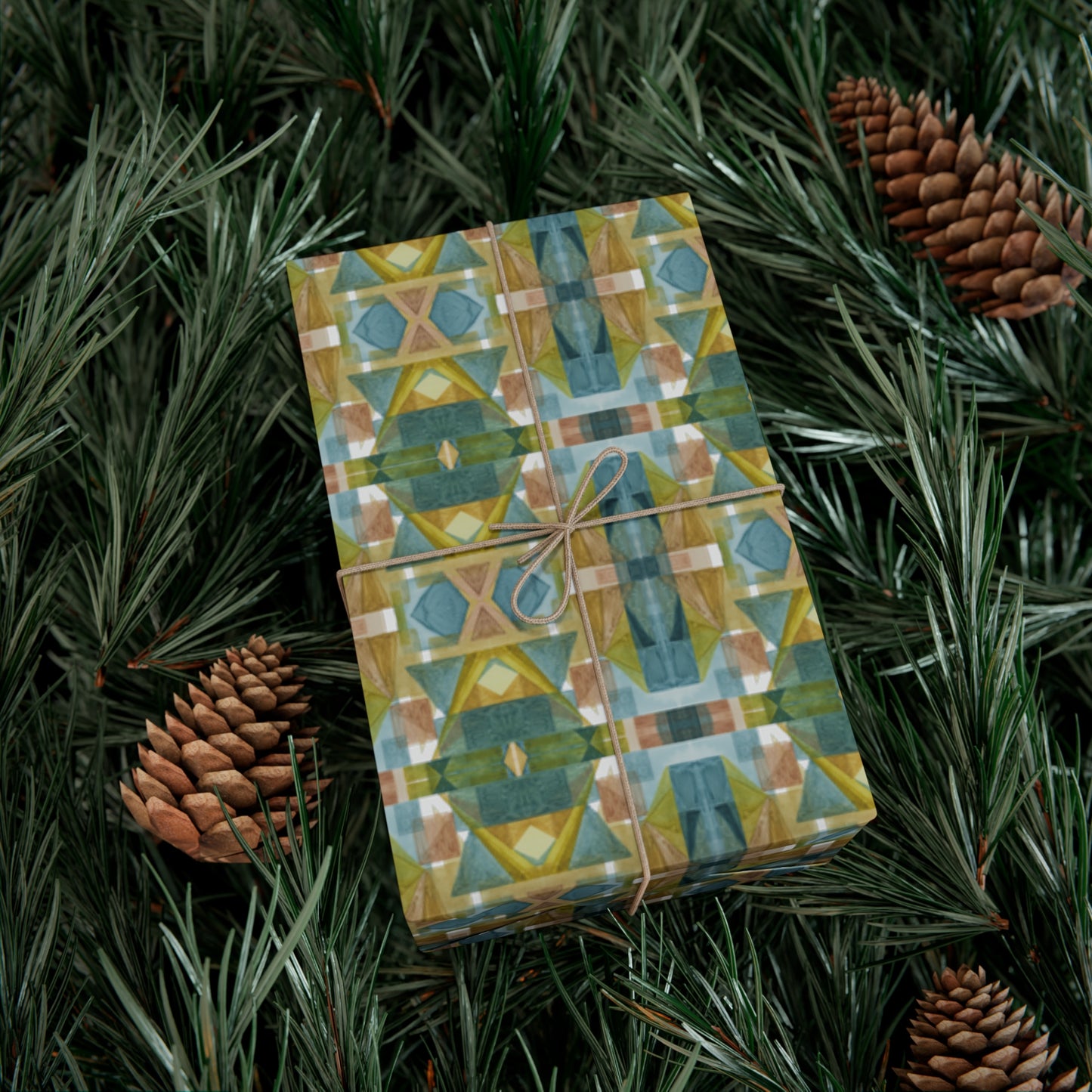 Gift Wrap Papers - Painterly Plaid, Cool Colors Wrapping Paper