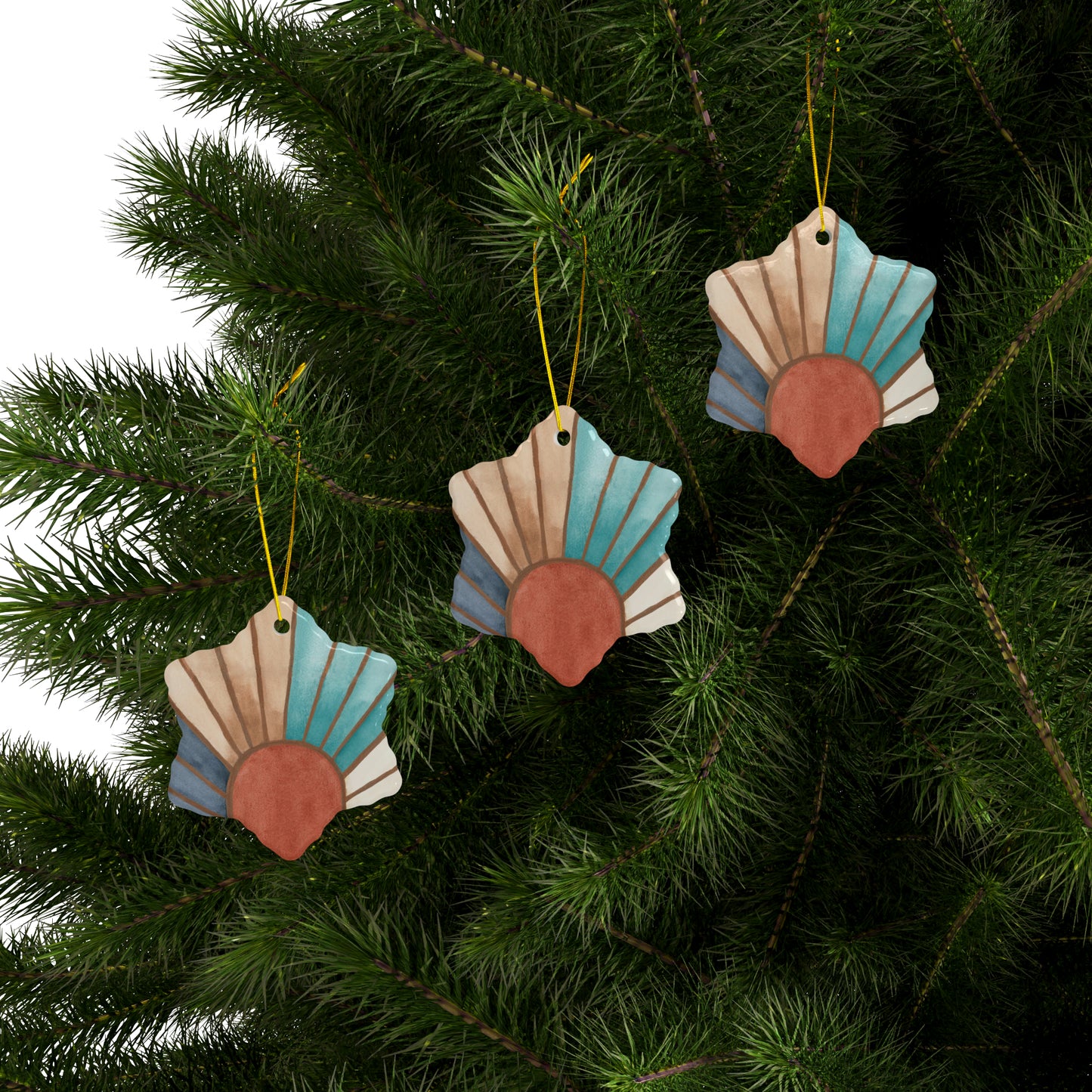 Ceramic Holiday Ornaments - Rusted Twilight