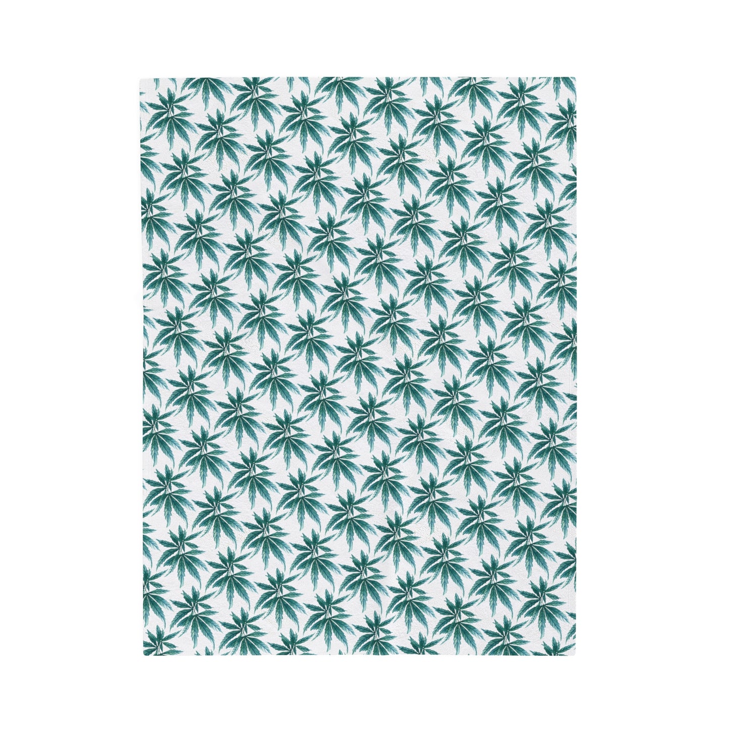 Velveteen Plush Blanket - Teal Dreamleaf