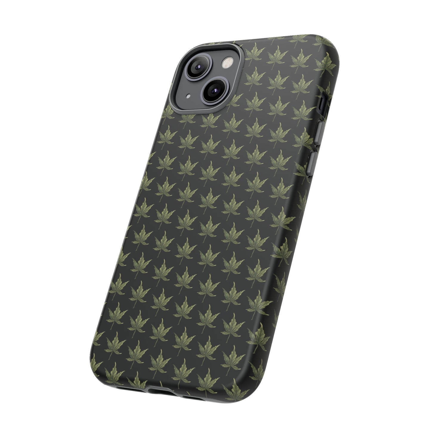 Tough Cell Phone Cases - Mini Cannabis Leaf on Black