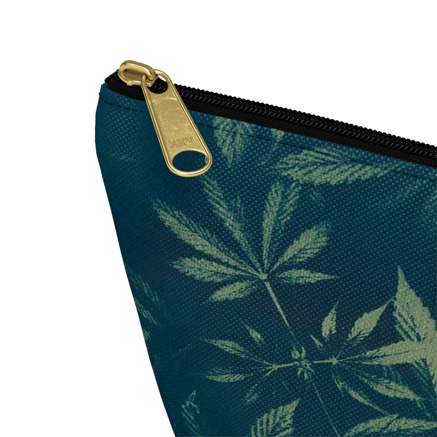 Roomy Accessory Pouch - Cyanotype on Green