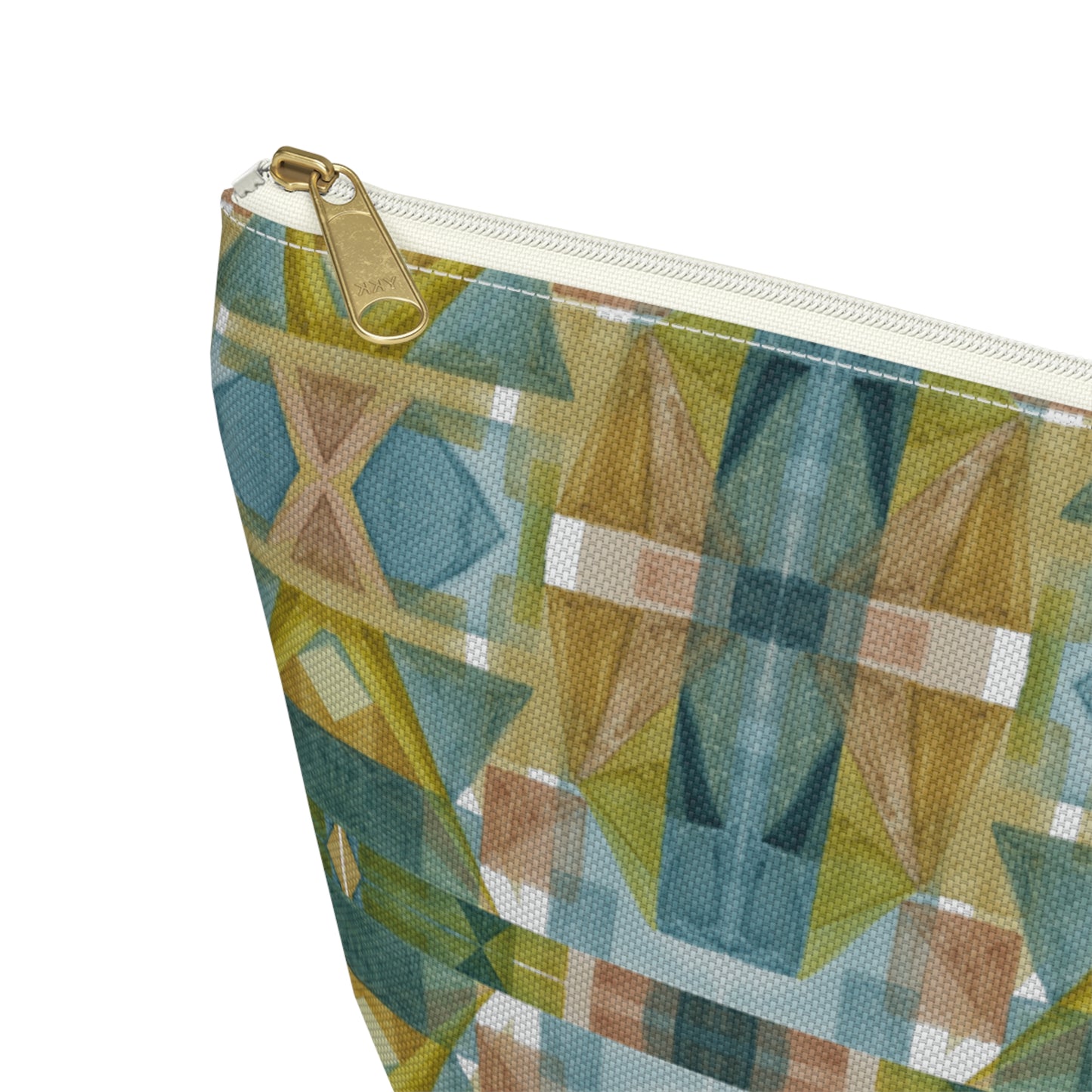 Roomy Accessory Pouch - Painterly Plaid, Cool Colors