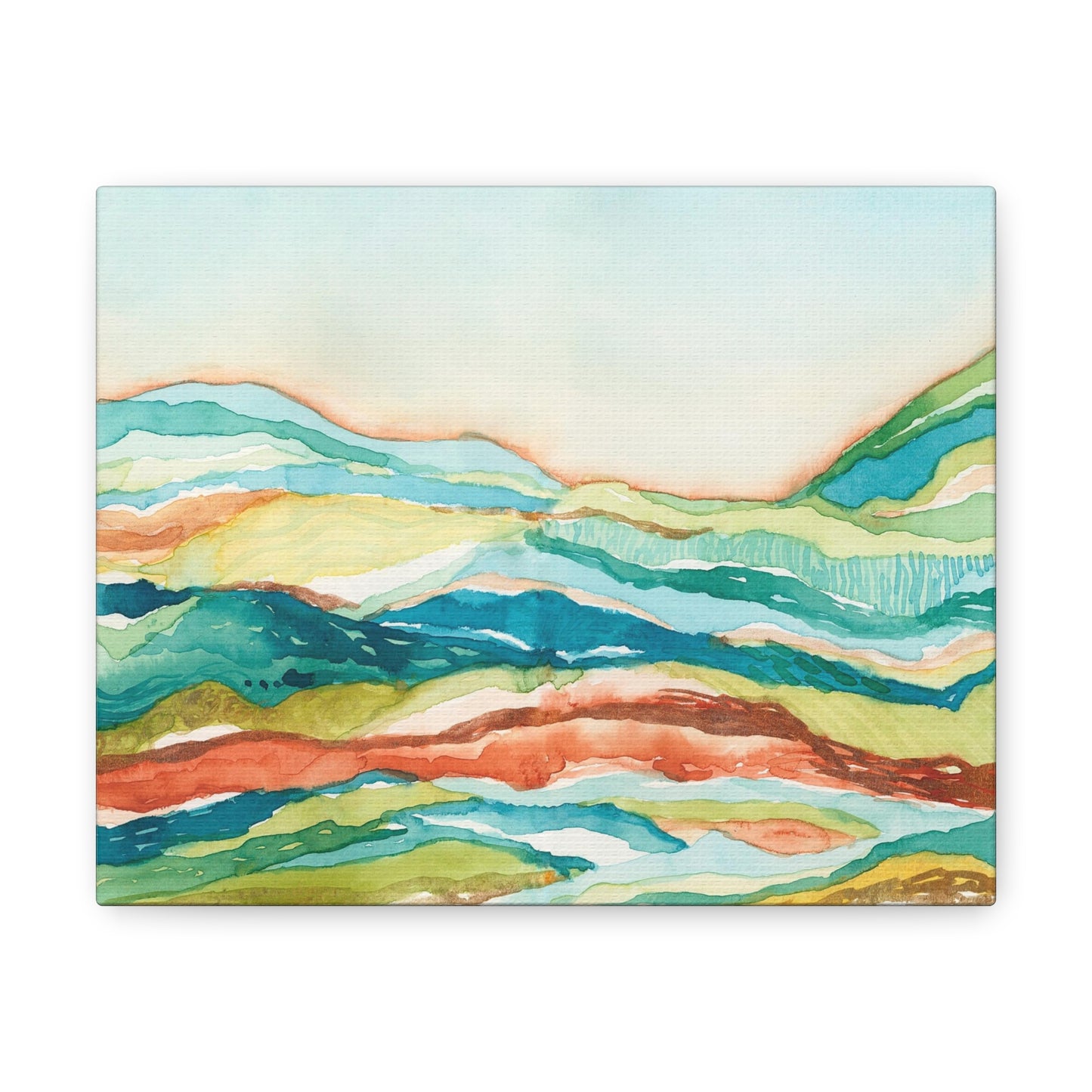 Canvas Gallery Wrap Prints - Abstract Watercolor Mountain Landscape