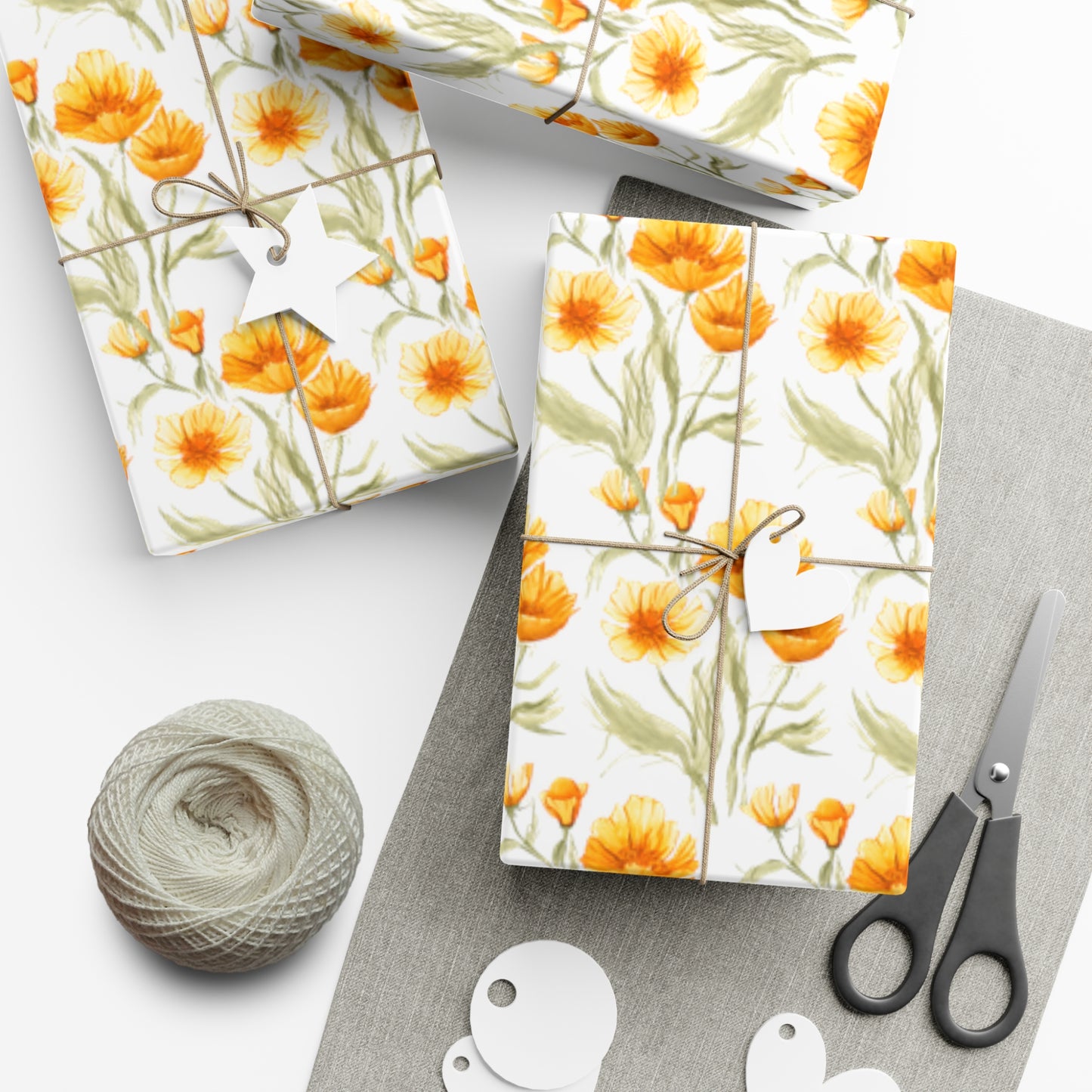 Gift Wrap Papers - Golden Poppies Wrapping Paper