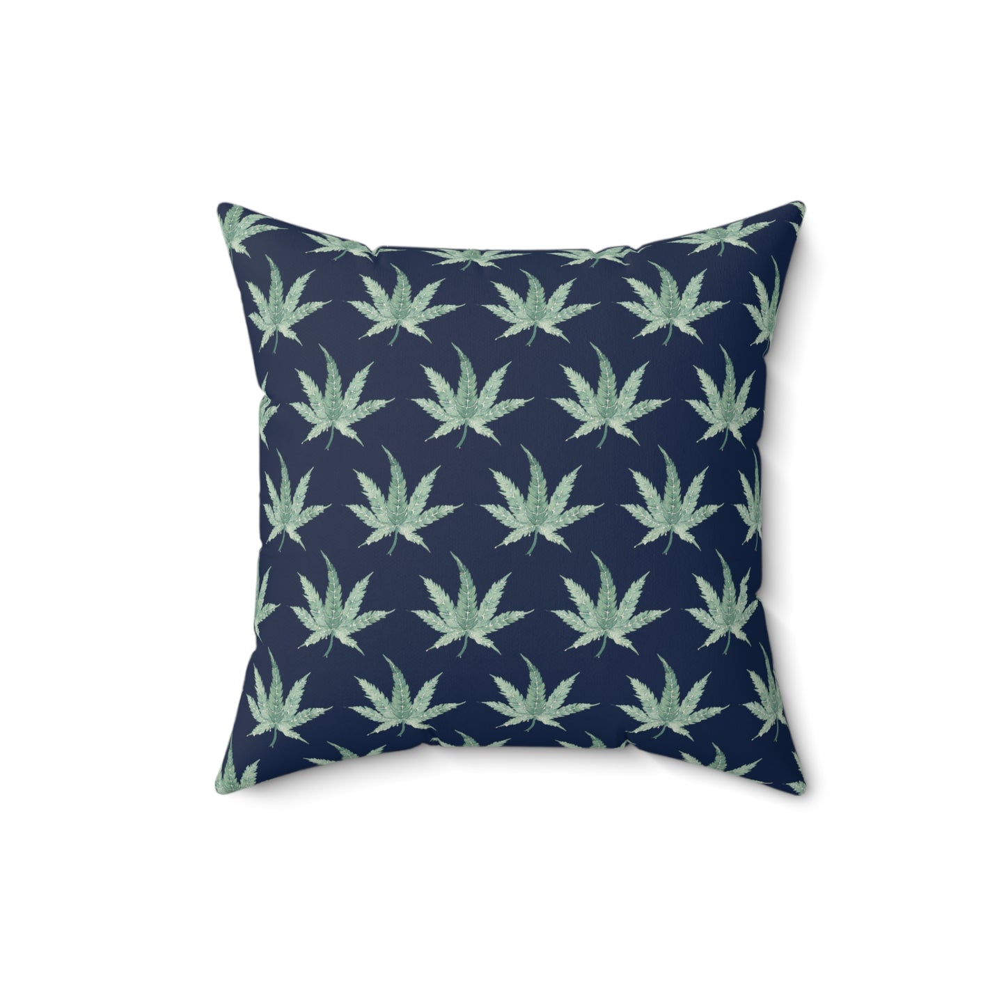 Faux Suede Square Pillow - Aquamarine Dream, Navy Background