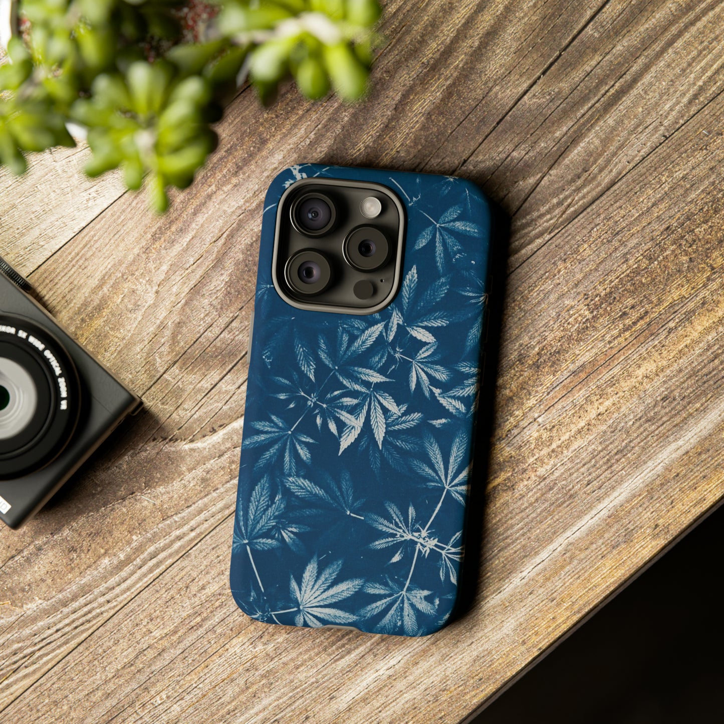 Tough Cell Phone Cases - Cannabis Field Cyanotype Print