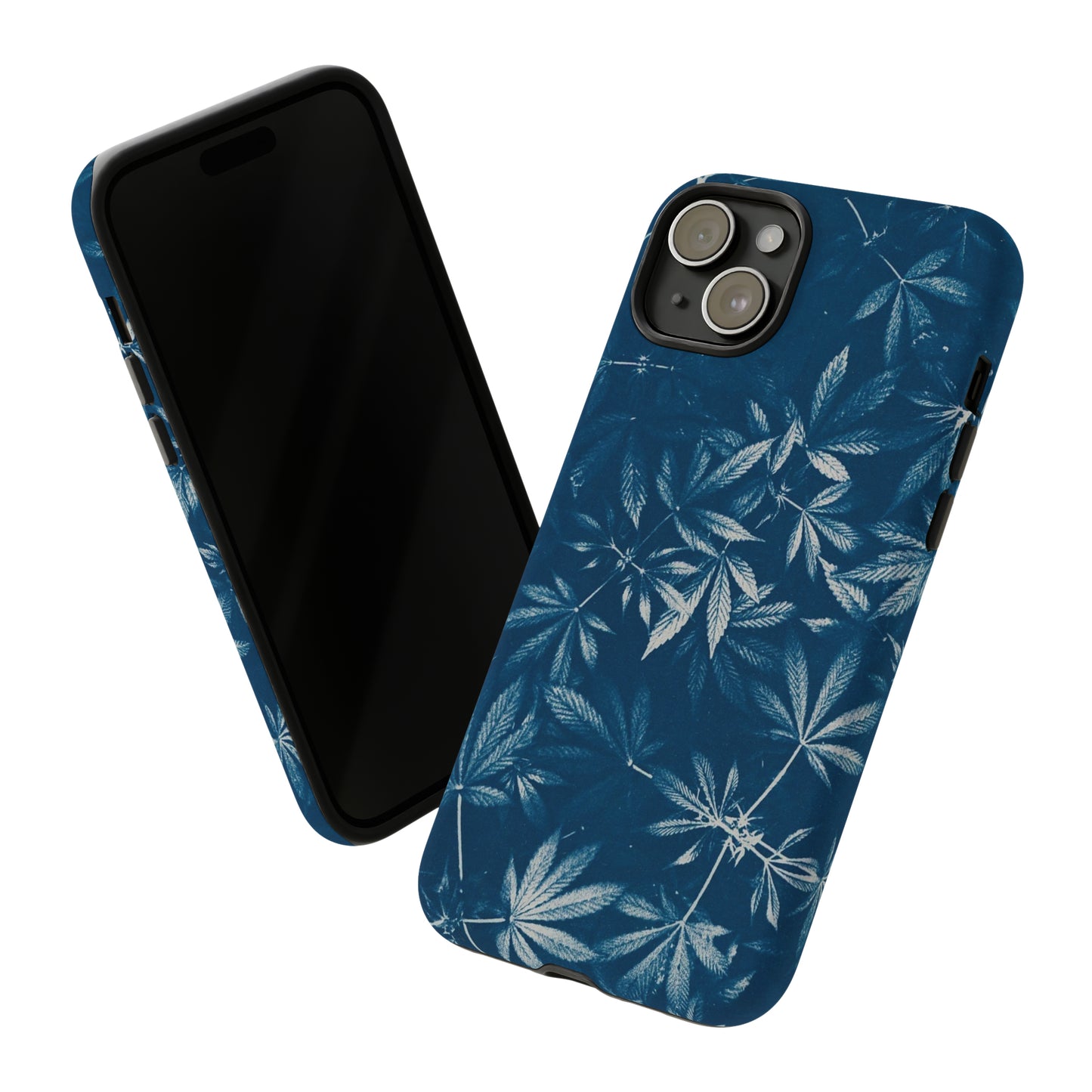 Tough Cell Phone Cases - Cannabis Field Cyanotype Print