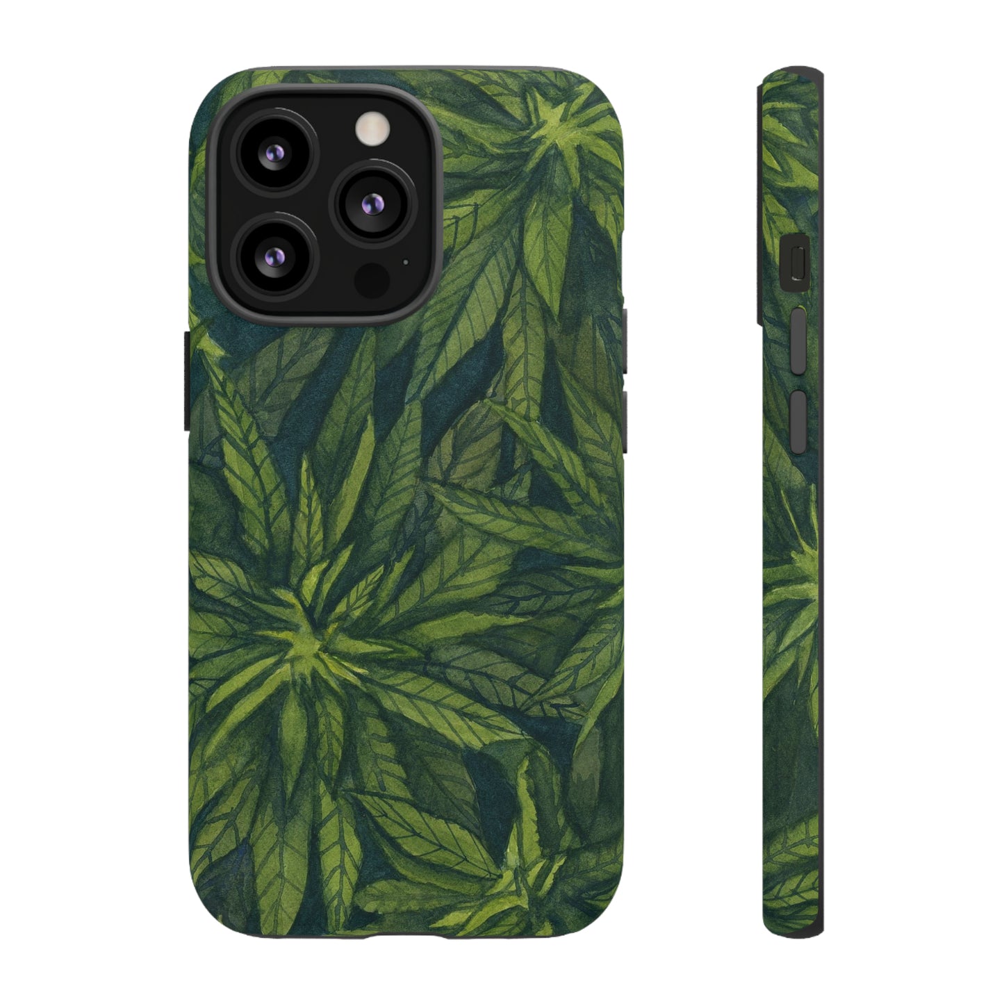 Tough Cell Phone Cases - Watercolor Cannabis Field