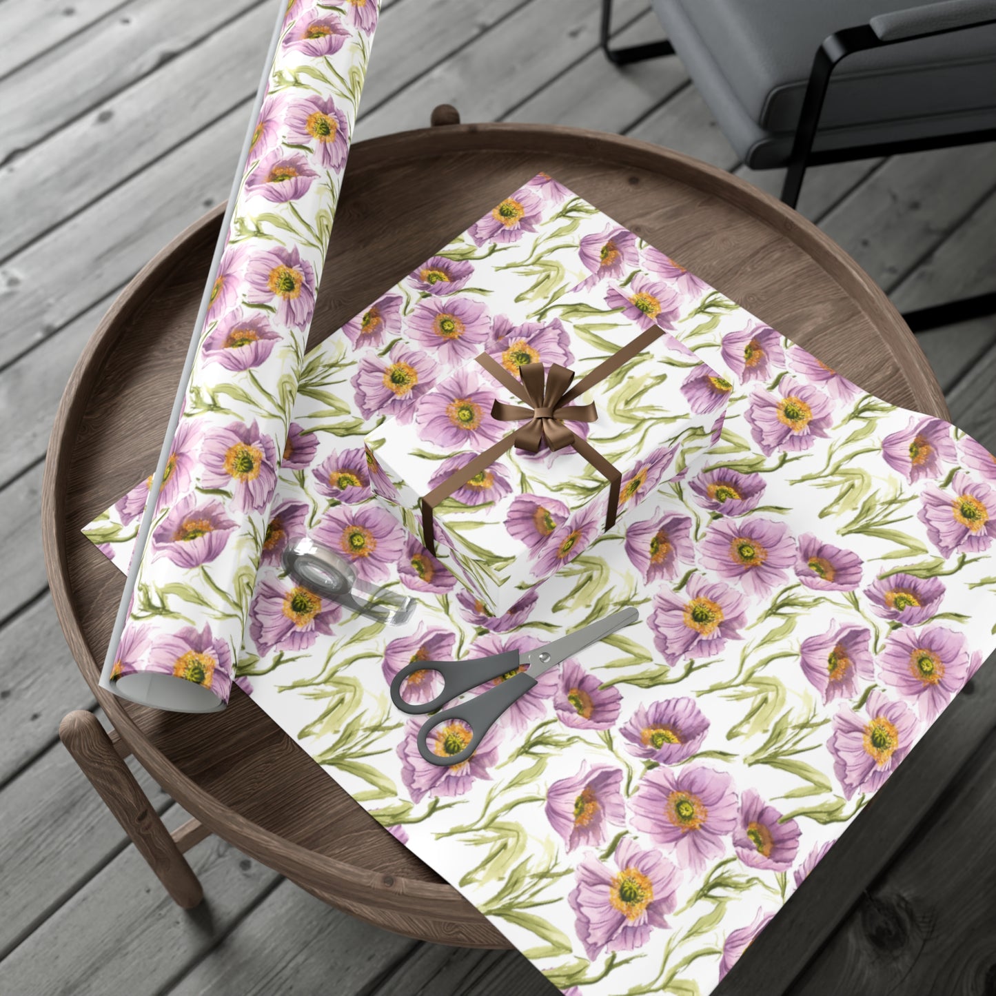 Gift Wrap Papers - Lilac Poppies Wrapping Paper