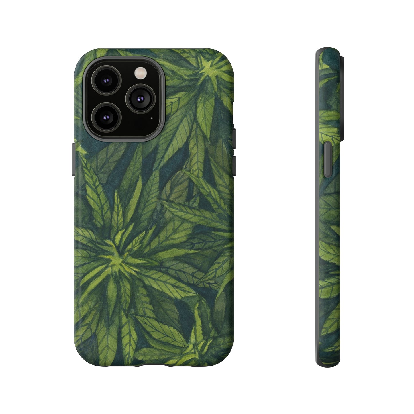 Tough Cell Phone Cases - Watercolor Cannabis Field