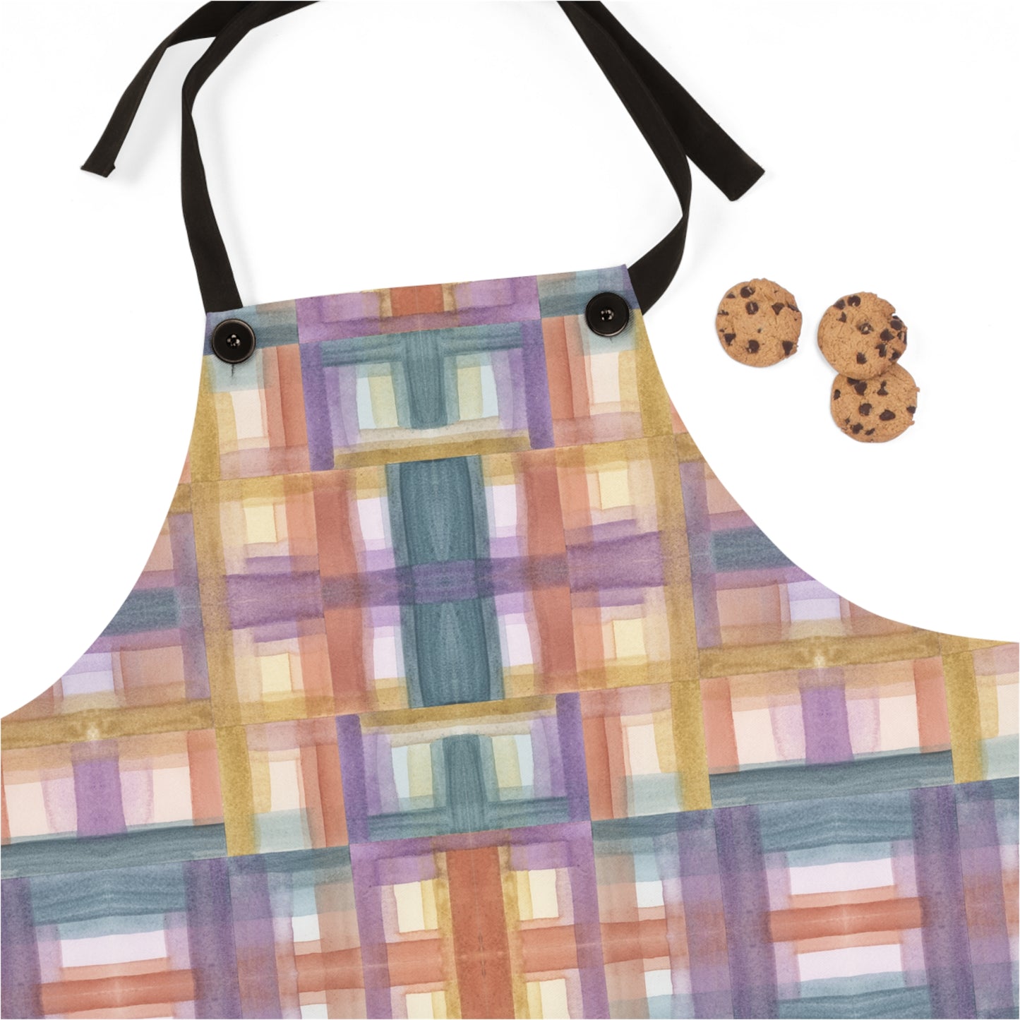 Apron - Painterly Plaid, Warm Colors