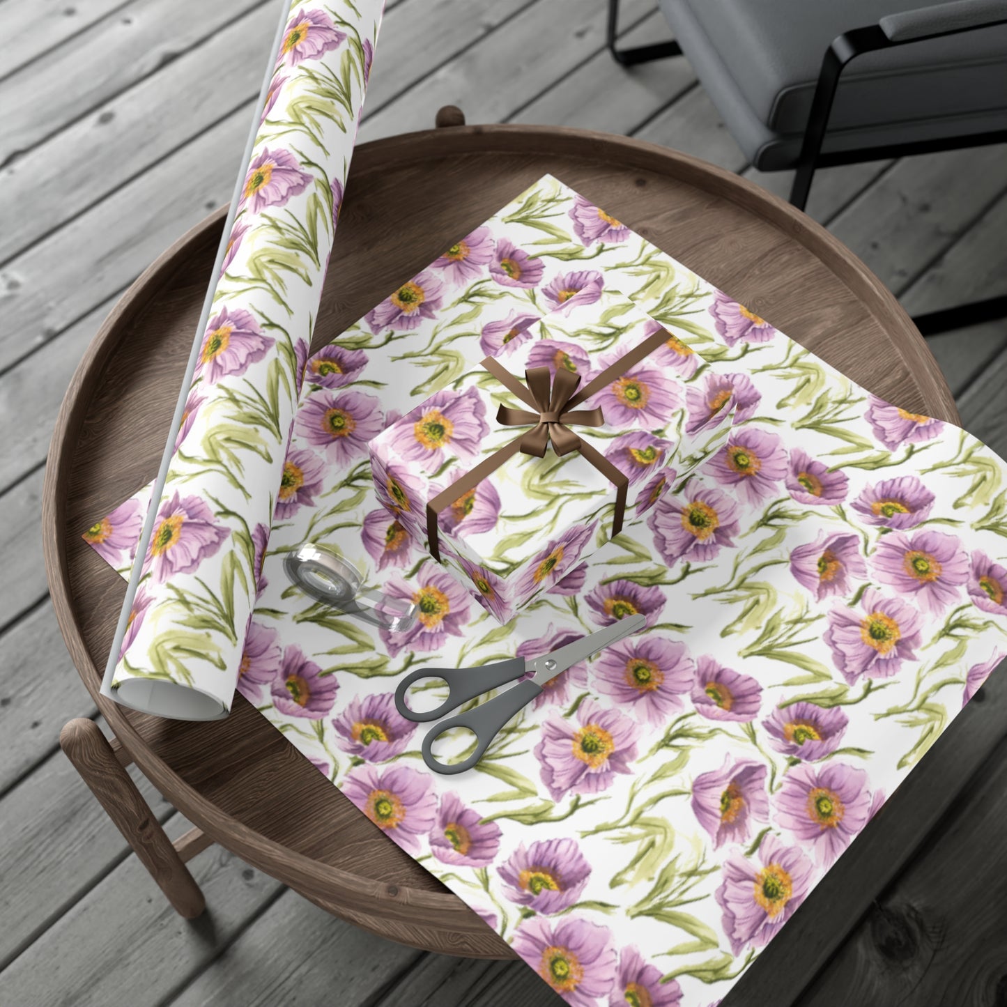 Gift Wrap Papers - Lilac Poppies Wrapping Paper