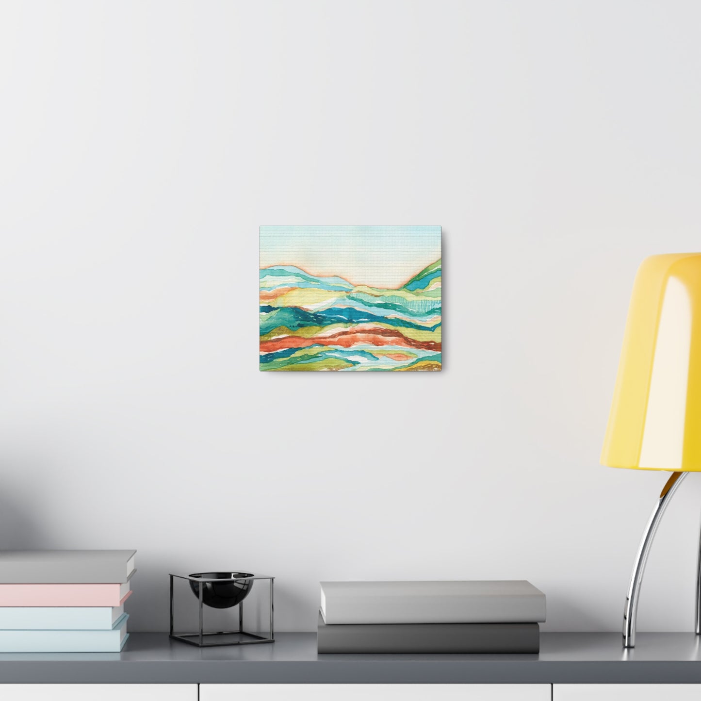 Canvas Gallery Wrap Prints - Abstract Watercolor Mountain Landscape