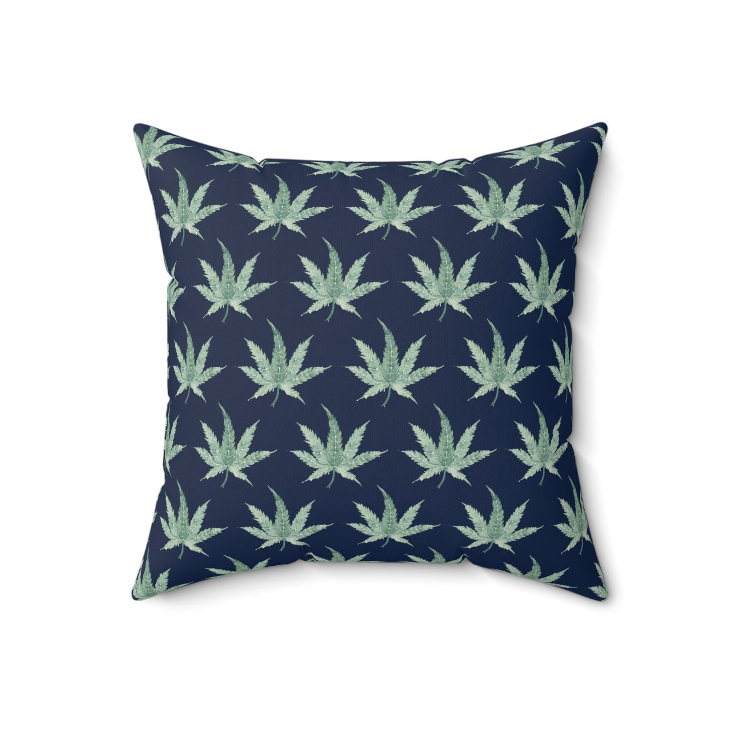 Faux Suede Square Pillow - Aquamarine Dream, Navy Background