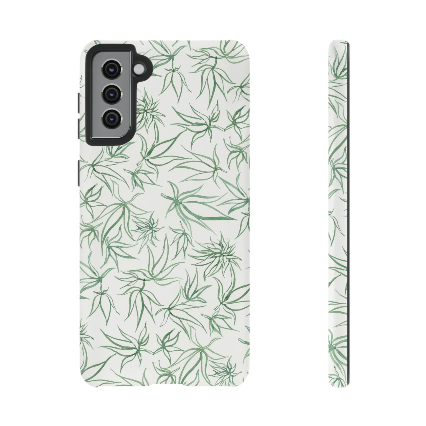 Tough Cell Phone Cases - Cannabis Sketches in Green