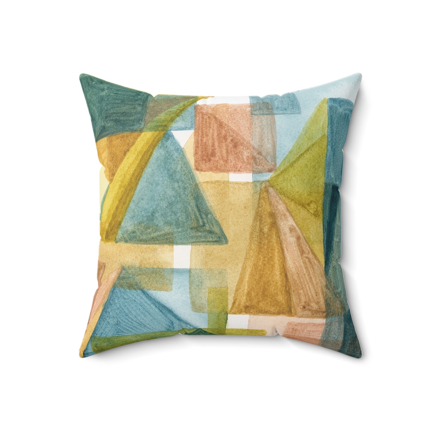 Faux Suede Square Pillow - Textural Abstract Shapes