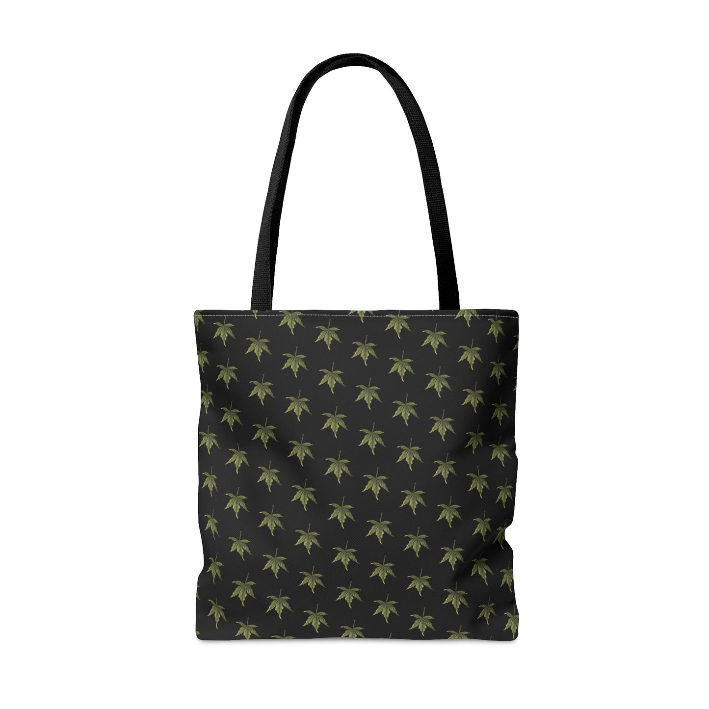 Tote Bag (3 sizes!) - Mini Cannabis Leaf Print on Black