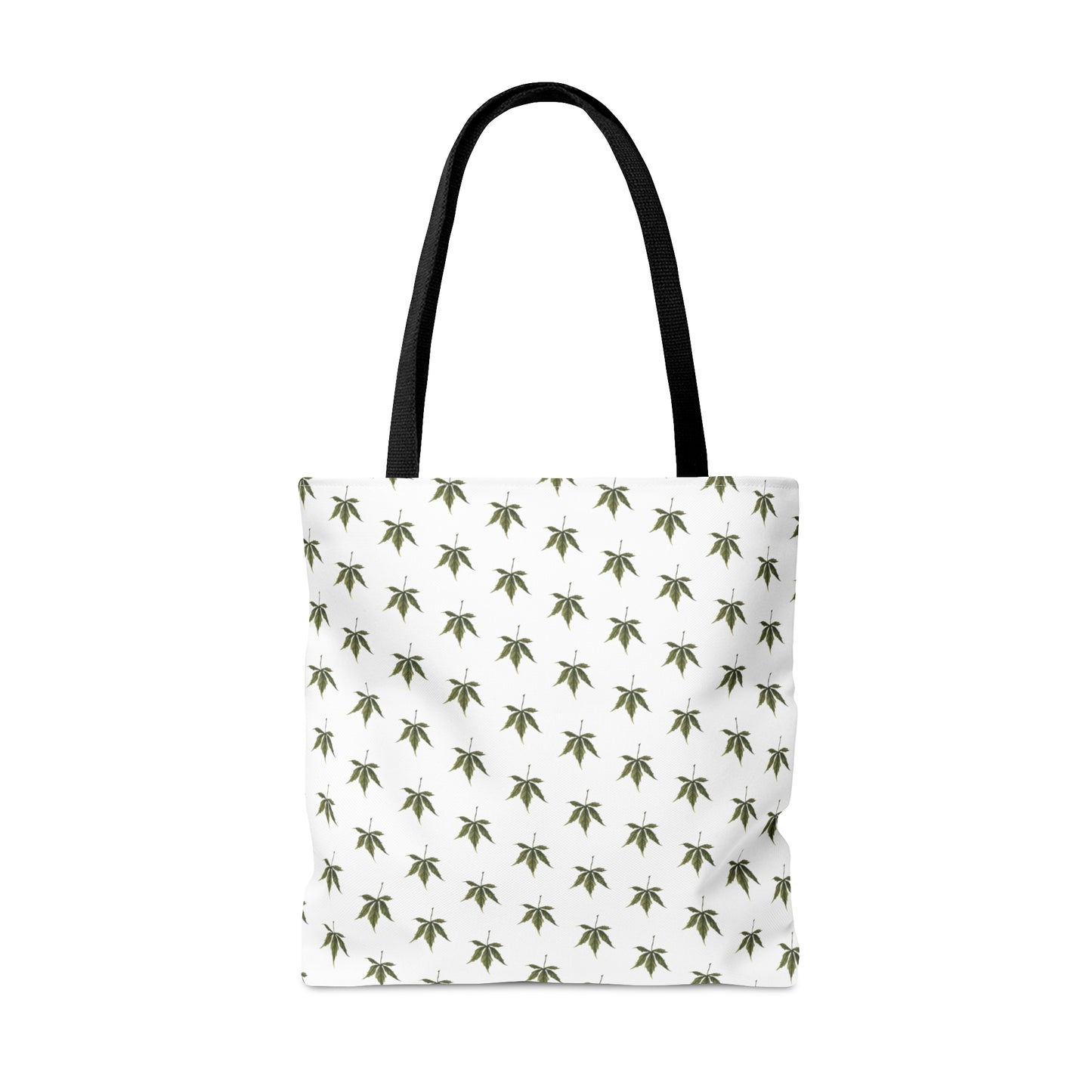 Tote Bag (3 sizes!) - Mini Cannabis Leaf Print on White