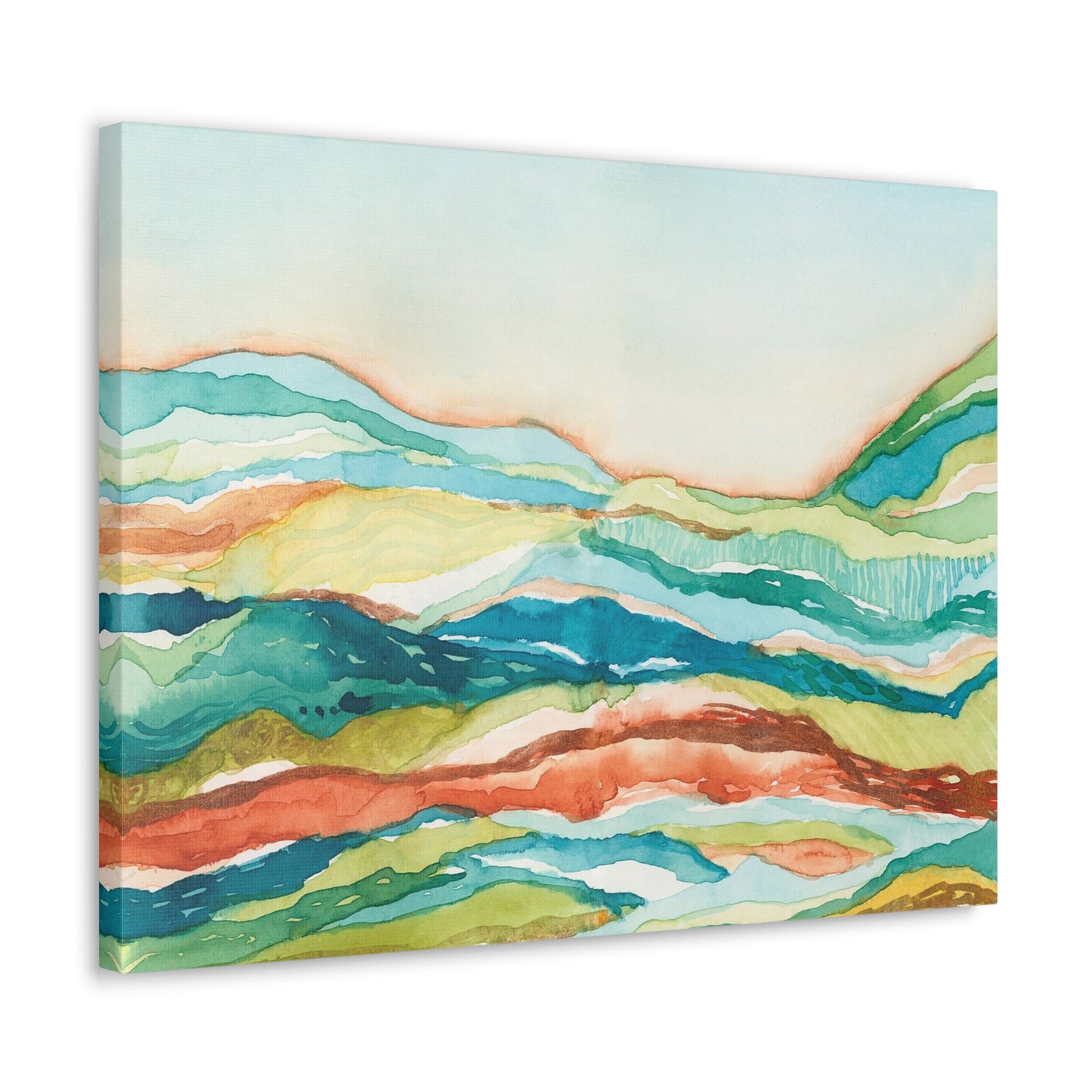 Canvas Gallery Wrap Prints - Abstract Watercolor Mountain Landscape