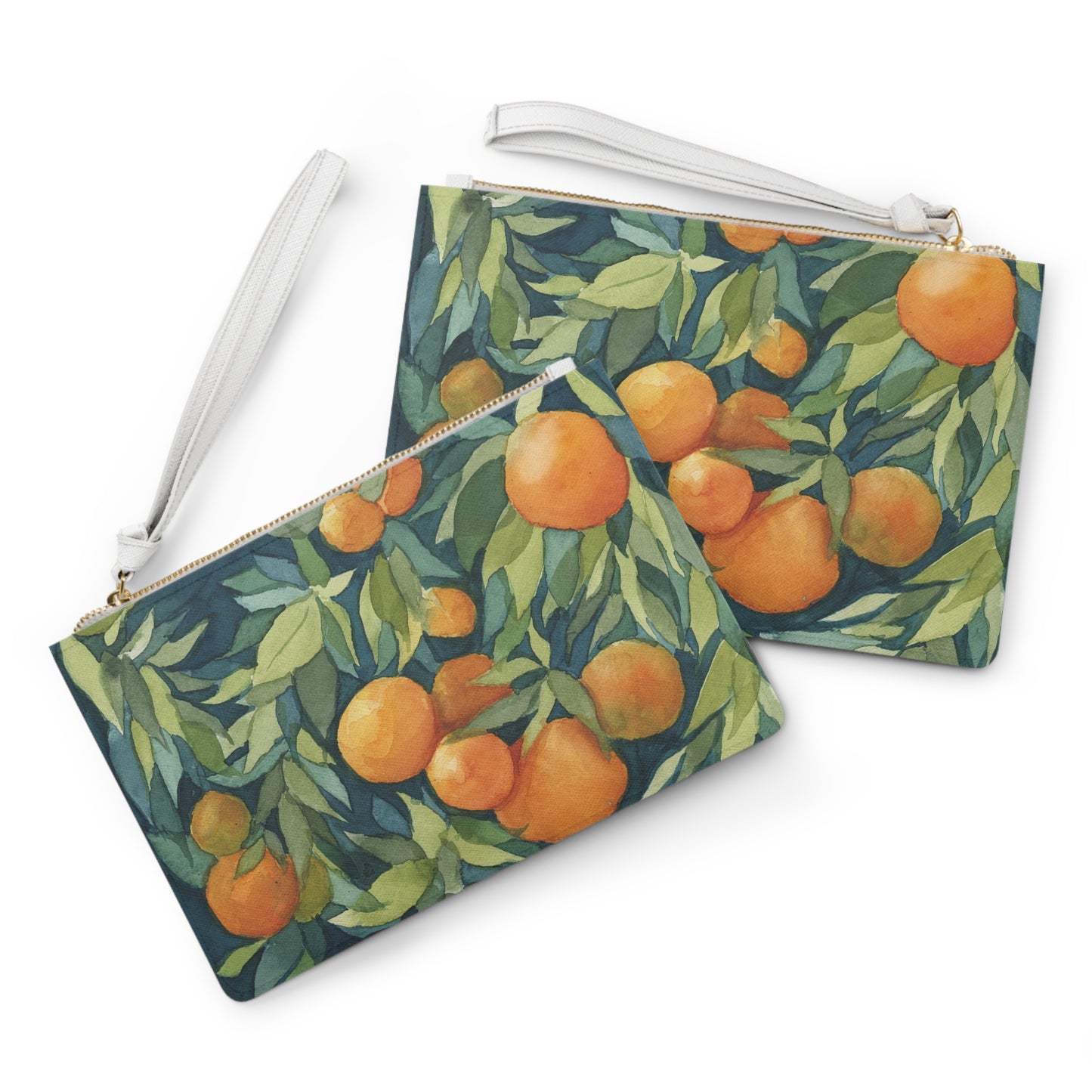 Vegan Leather Clutch Bag - Orange Grove