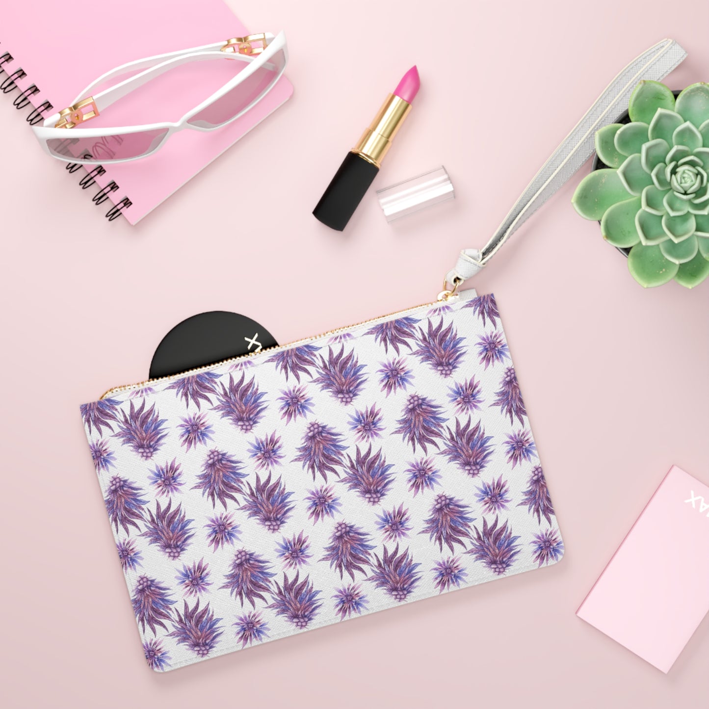 Vegan Leather Clutch Bag - Purple Passion