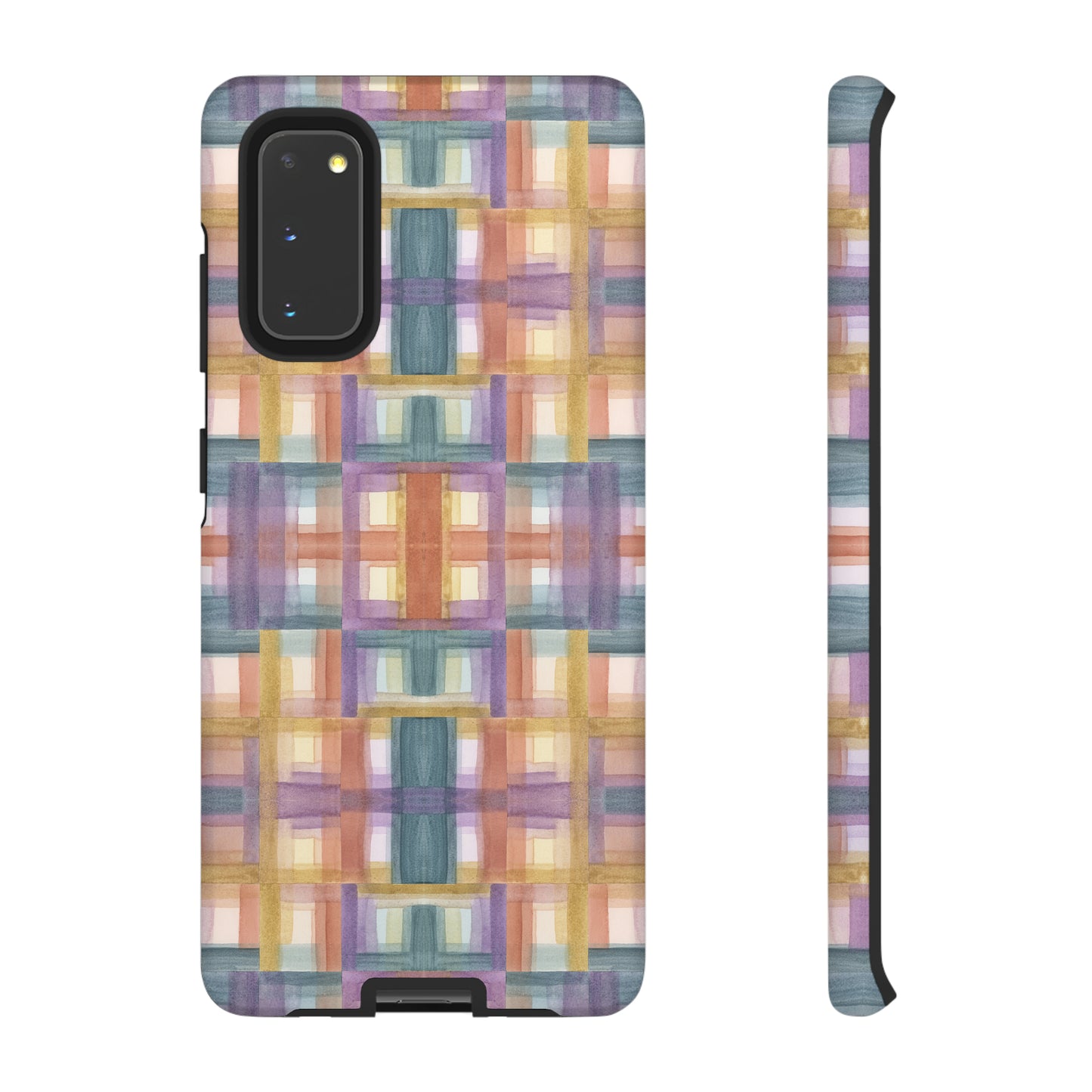 Tough Cell Phone Cases - Painterly Plaid, Warm Colors