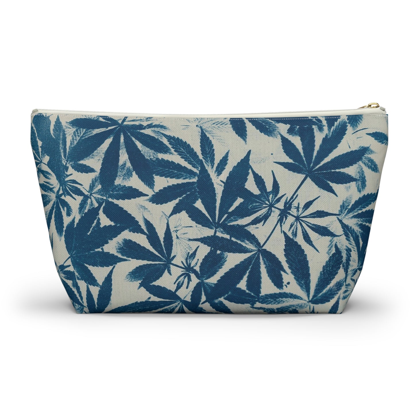 Roomy Accessory Pouch - Cyanotype on Ivory Print