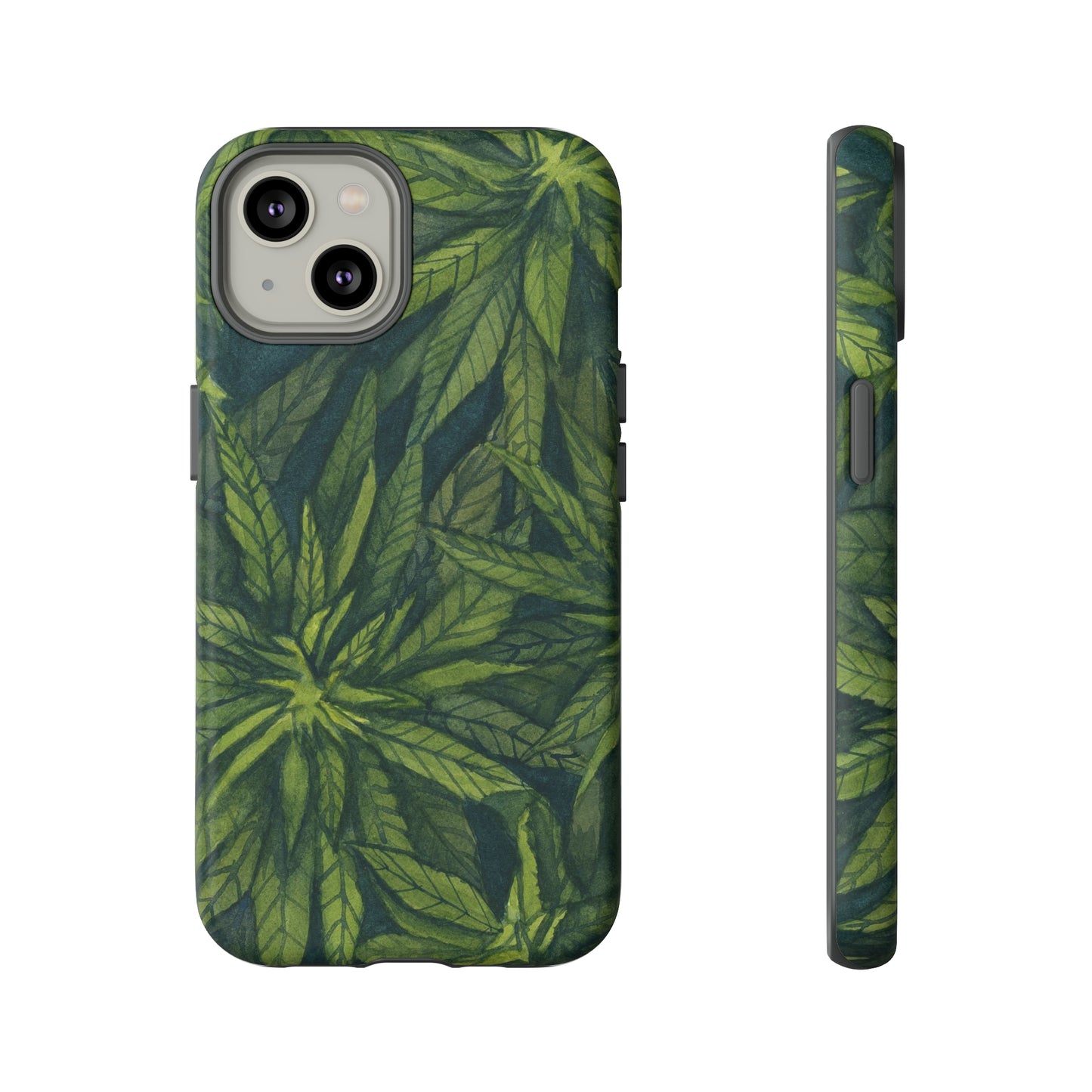 Tough Cell Phone Cases - Watercolor Cannabis Field