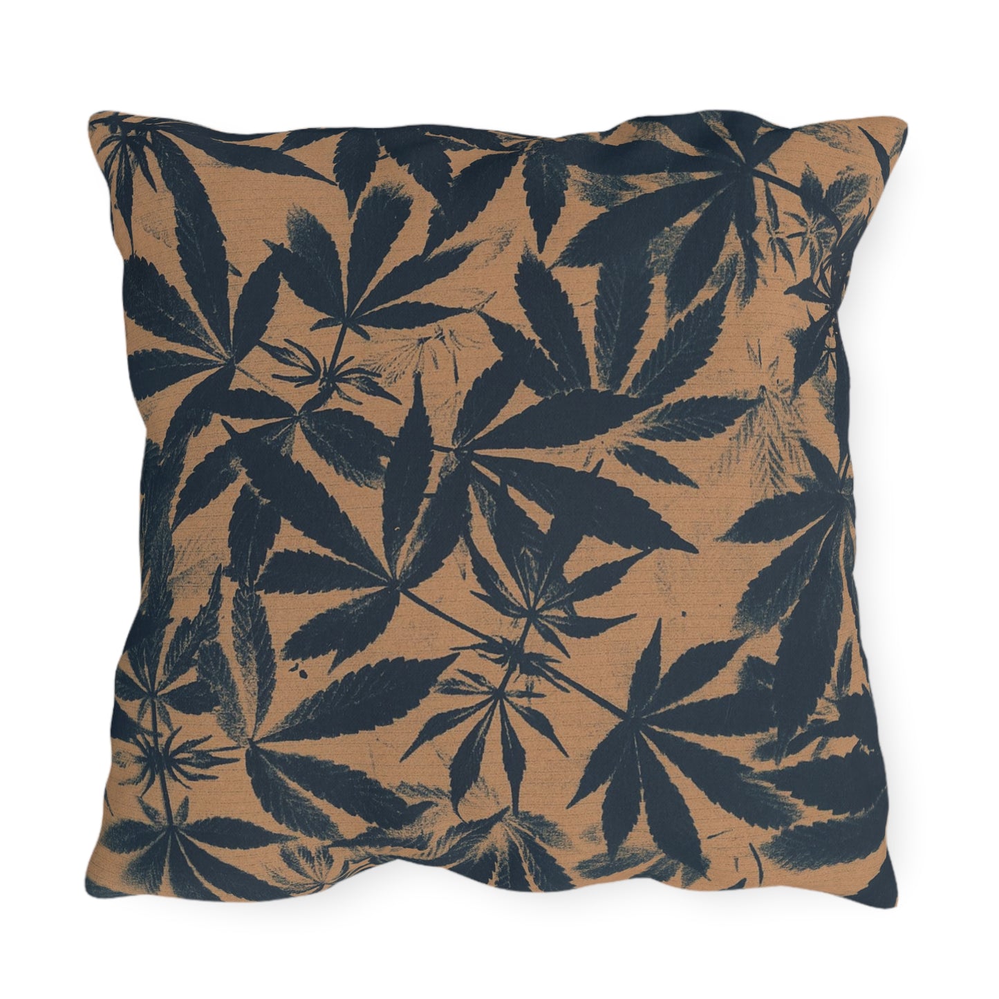 Outdoor Decorative Pillows - UV/H2O/Mildew Resistant - Cannabis Field Cyanotype on Amber Print