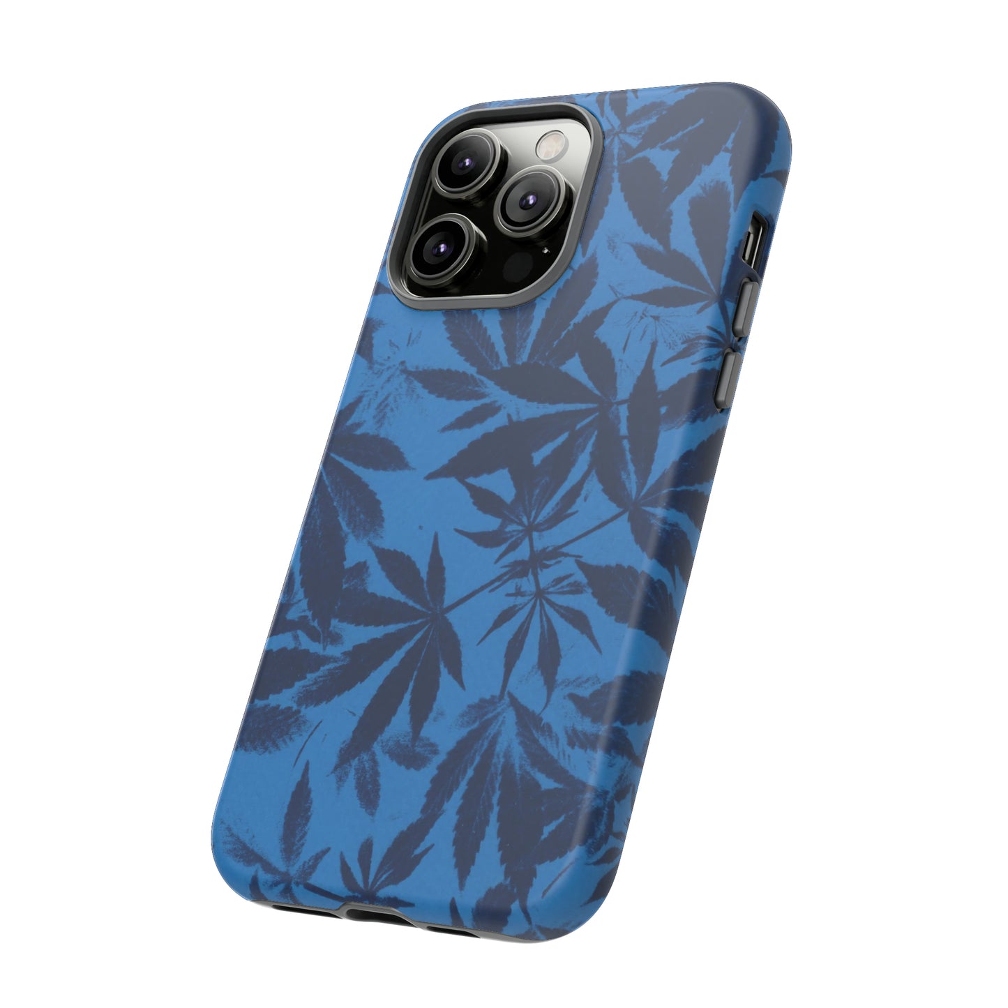 Tough Cell Phone Cases - Cyanotype on Bright Blue Print