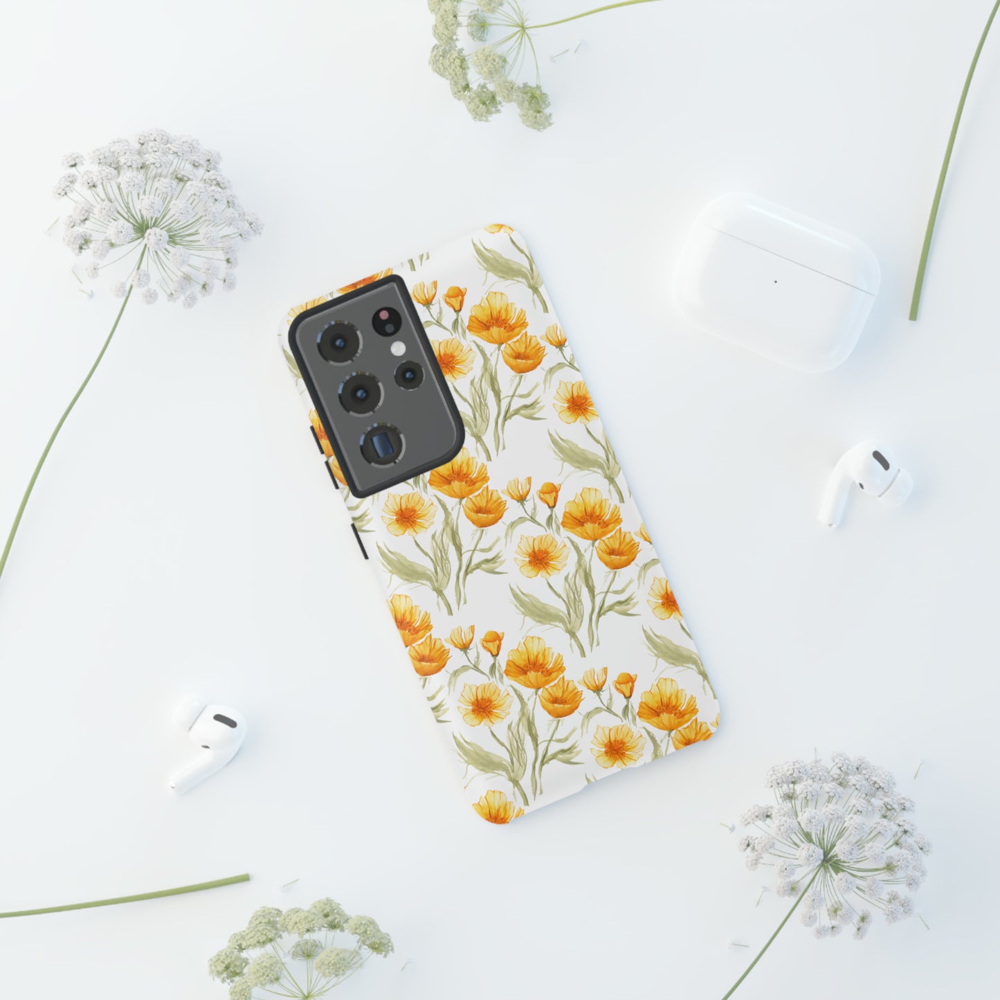 Tough Cell Phone Cases - Golden Poppies Print