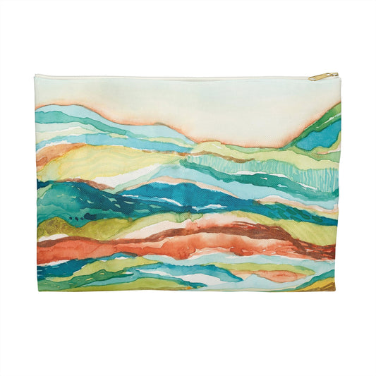 Flat Accessory Pouch - Watercolor Mountains