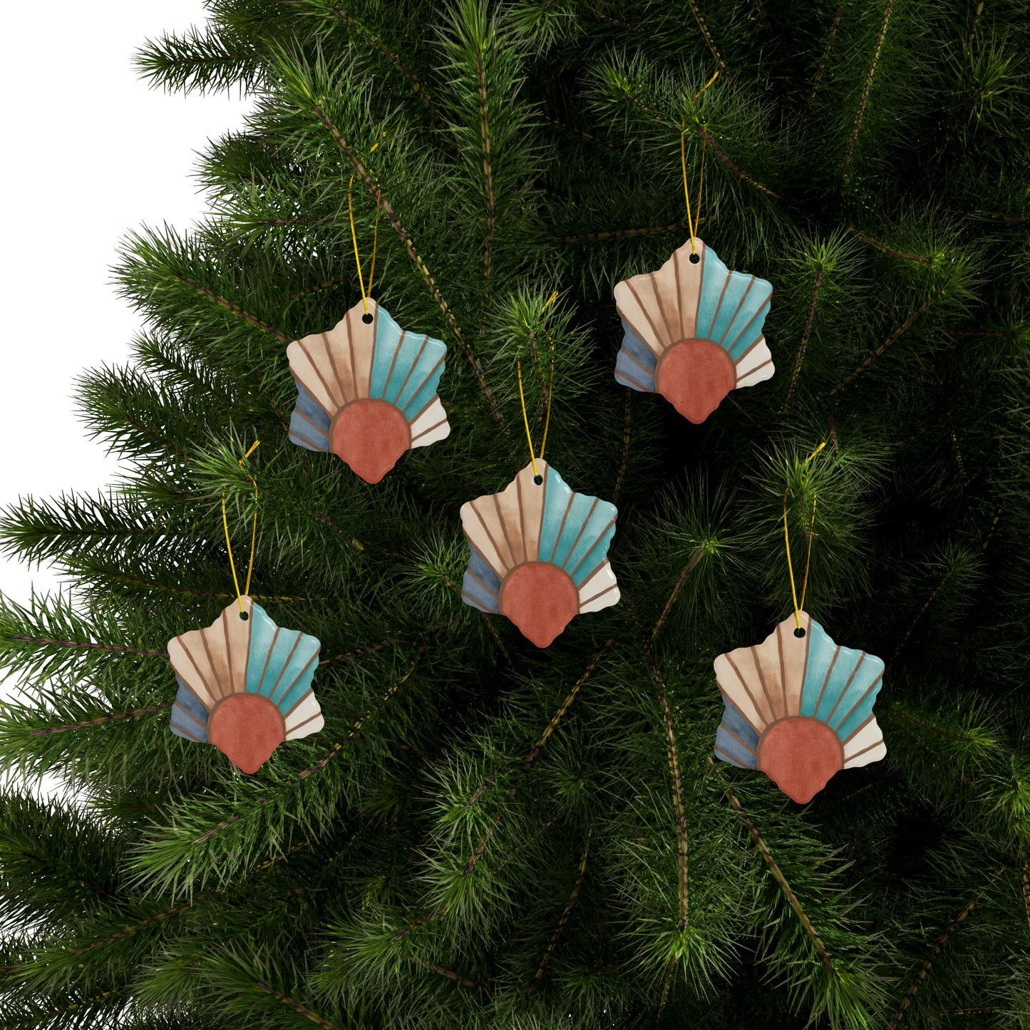 Ceramic Holiday Ornaments - Rusted Twilight