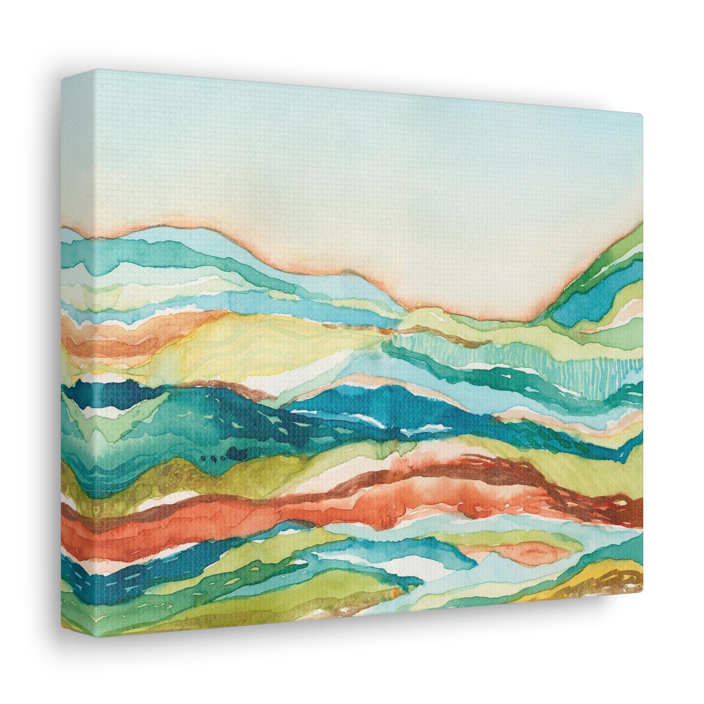 Canvas Gallery Wrap Prints - Abstract Watercolor Mountain Landscape