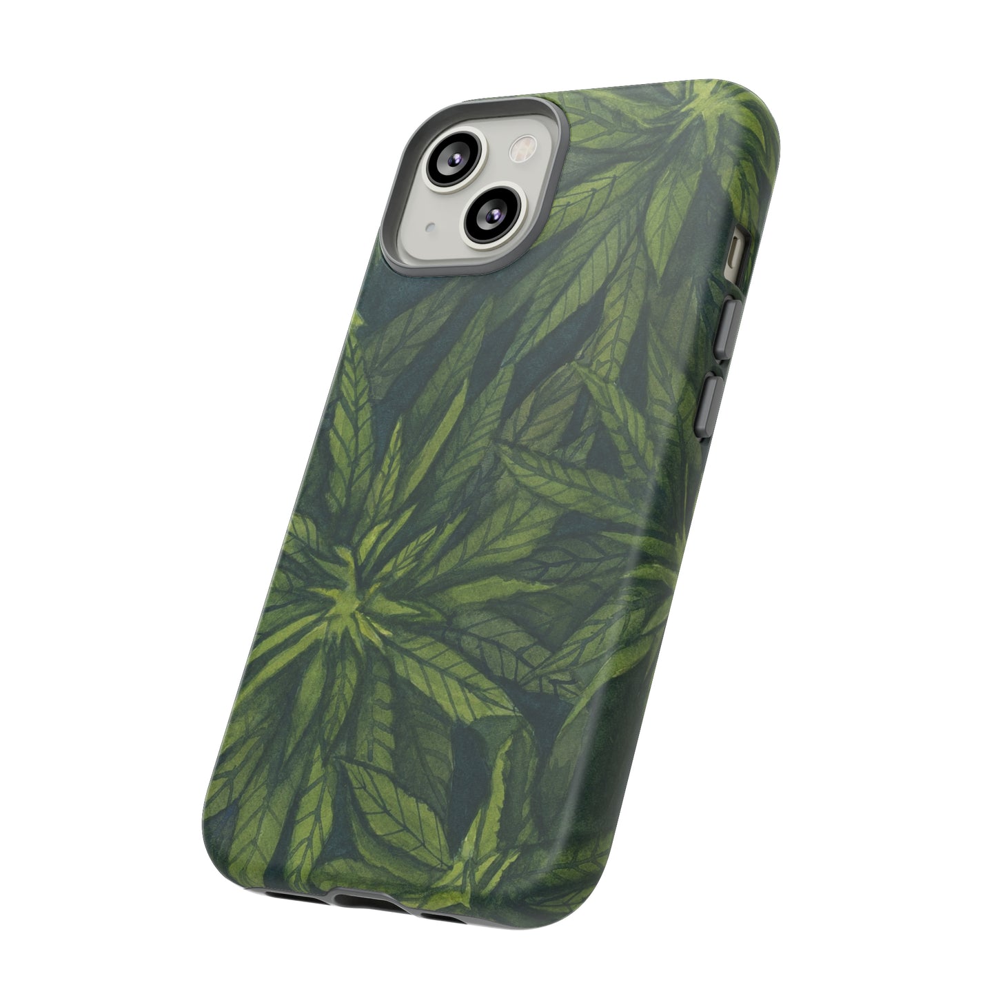 Tough Cell Phone Cases - Watercolor Cannabis Field