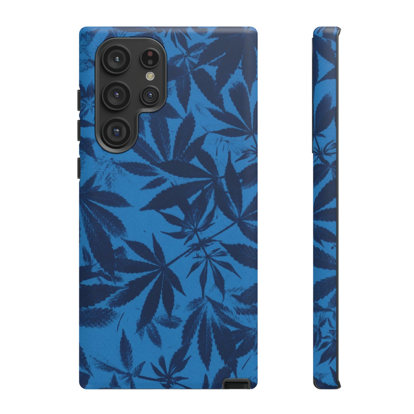 Tough Cell Phone Cases - Cyanotype on Bright Blue Print