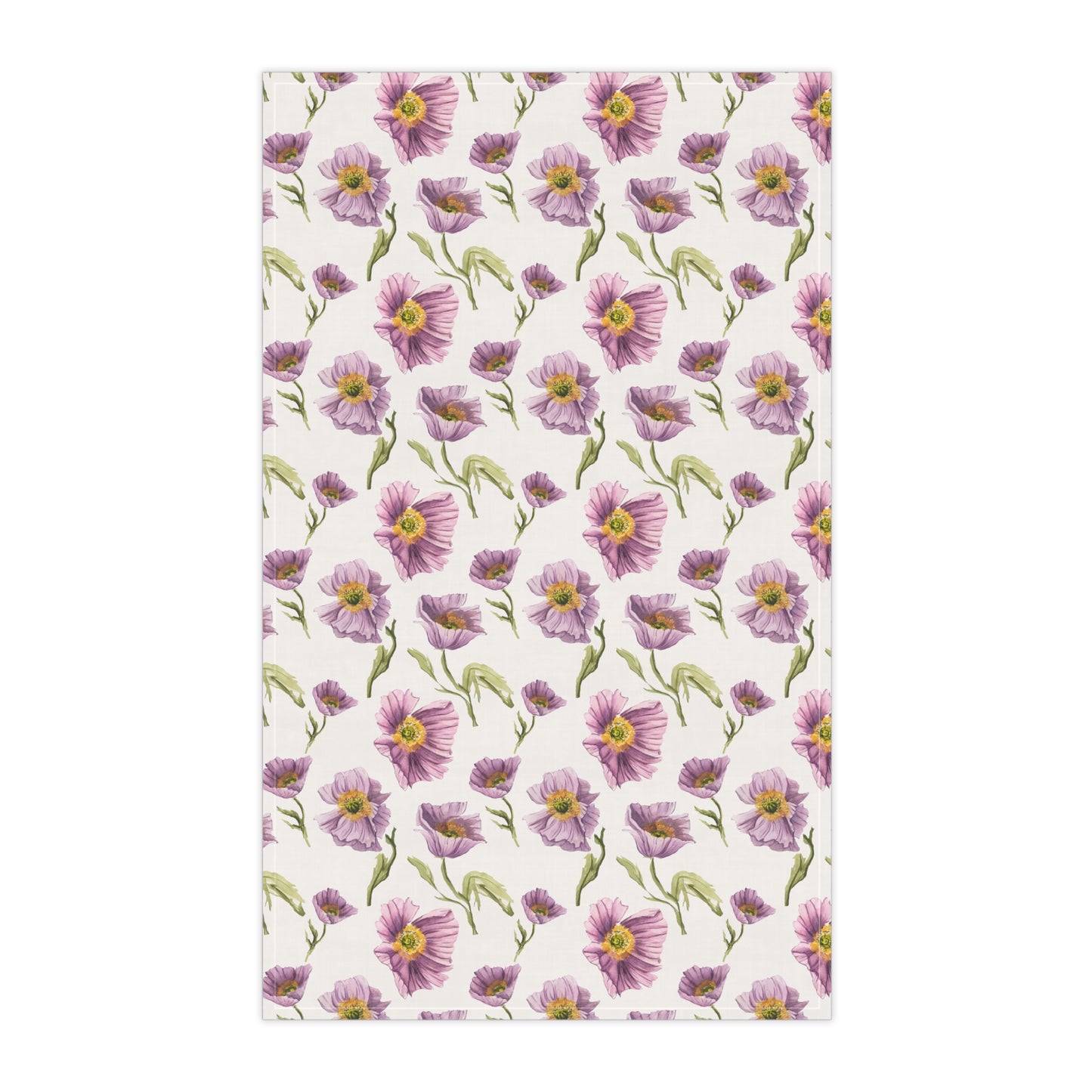 100% Cotton Twill Kitchen Towel - Lilac Poppies