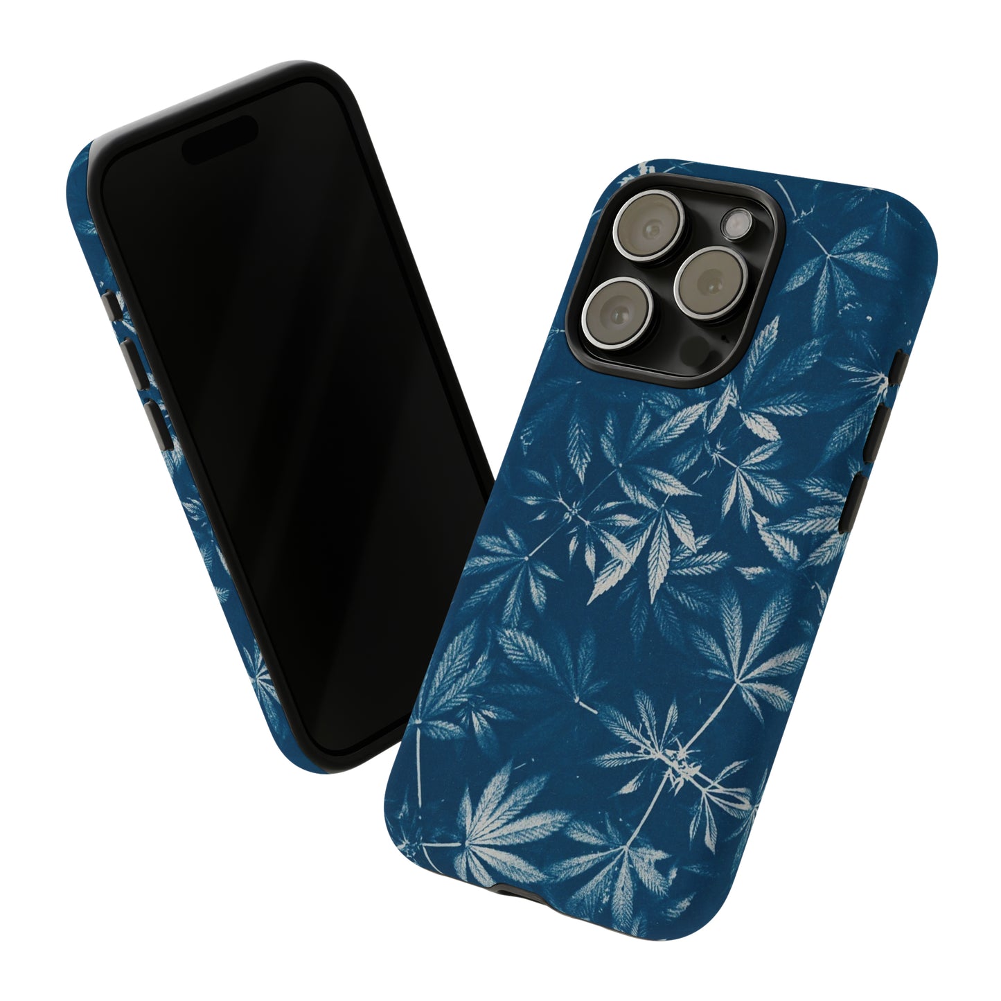 Tough Cell Phone Cases - Cannabis Field Cyanotype Print