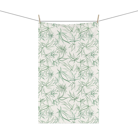 100% Cotton Twill Kitchen Towel - Sketches in Green