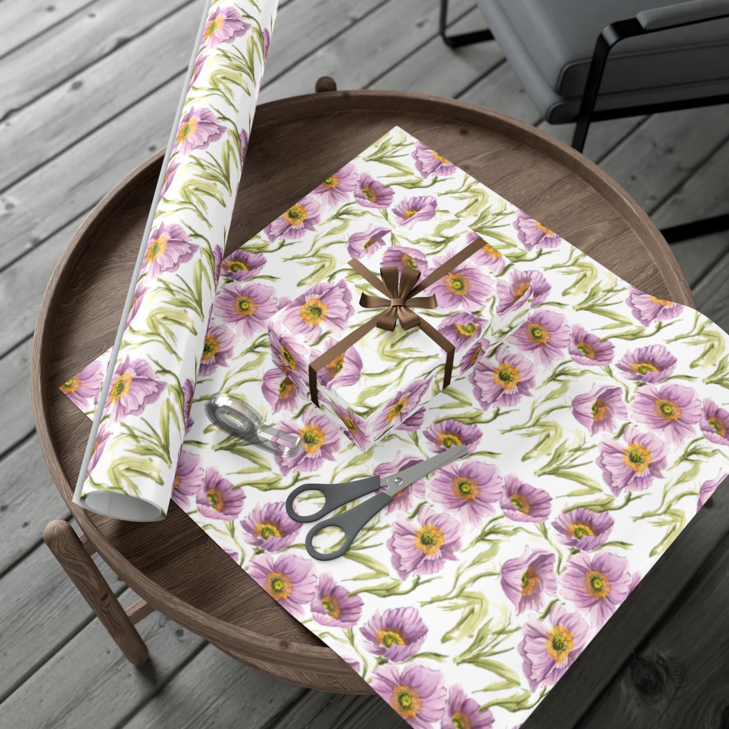 Gift Wrap Papers - Lilac Poppies Wrapping Paper